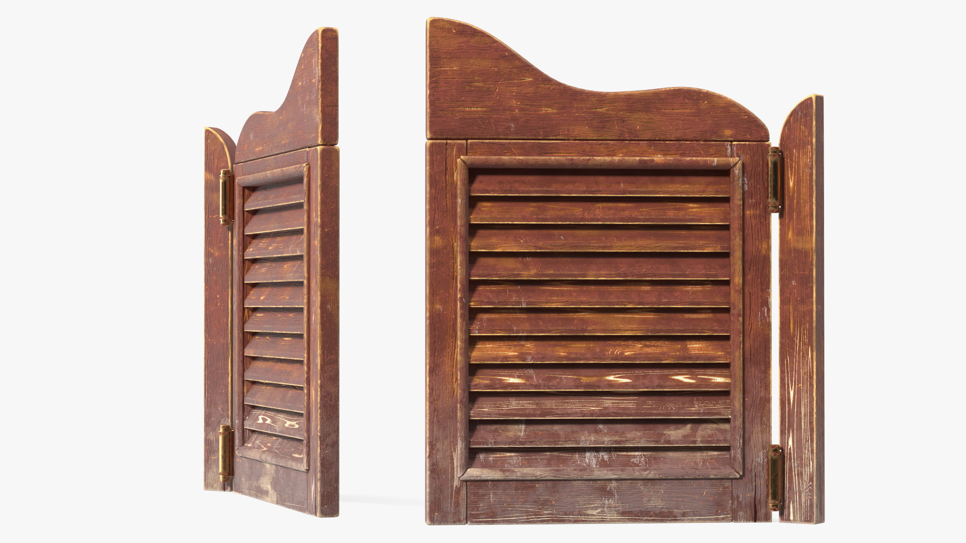 3D model Rustic Saloon Doors Rigged for Cinema 4D