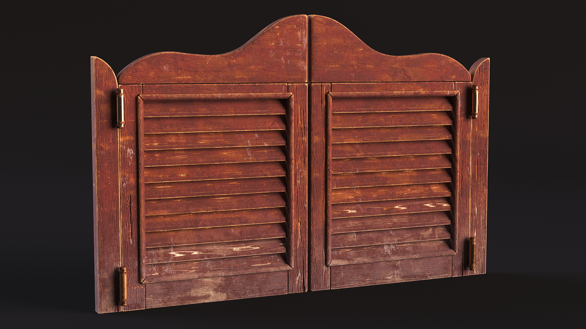 3D model Rustic Saloon Doors Rigged for Cinema 4D