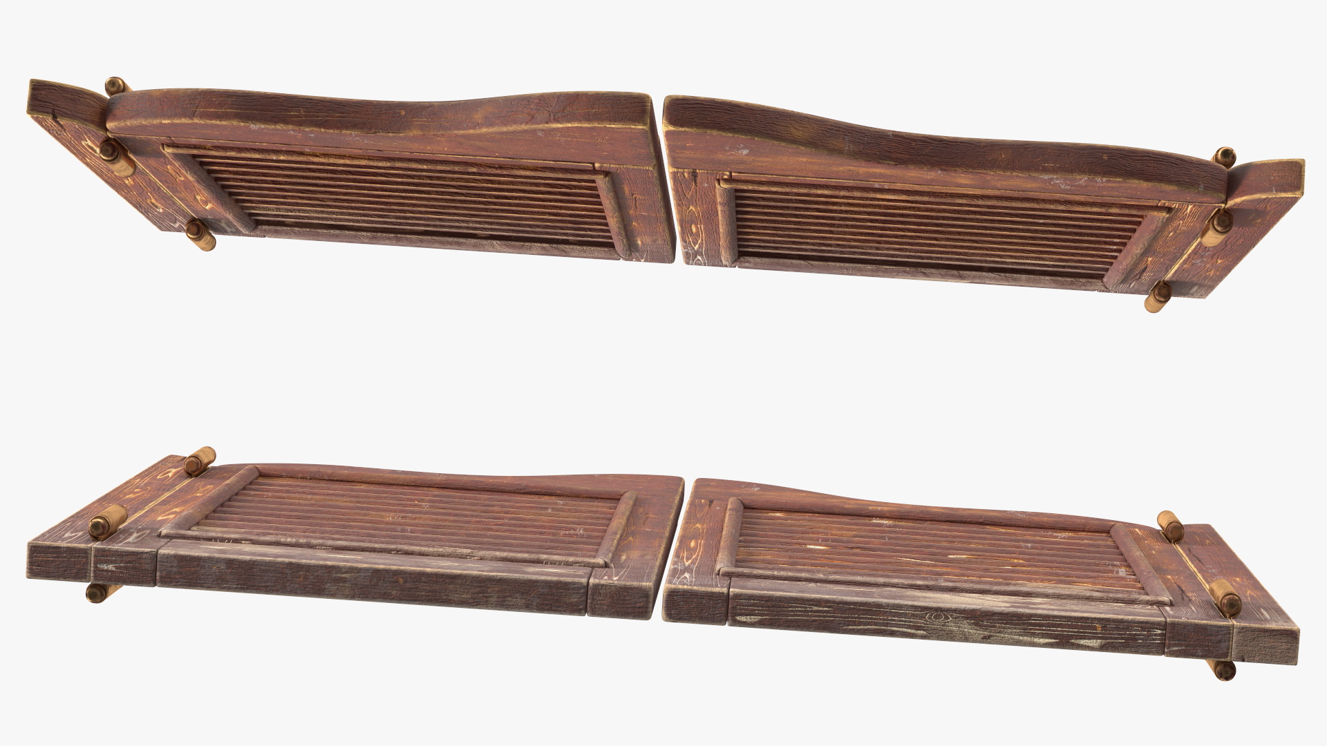 3D model Rustic Saloon Doors Rigged for Cinema 4D