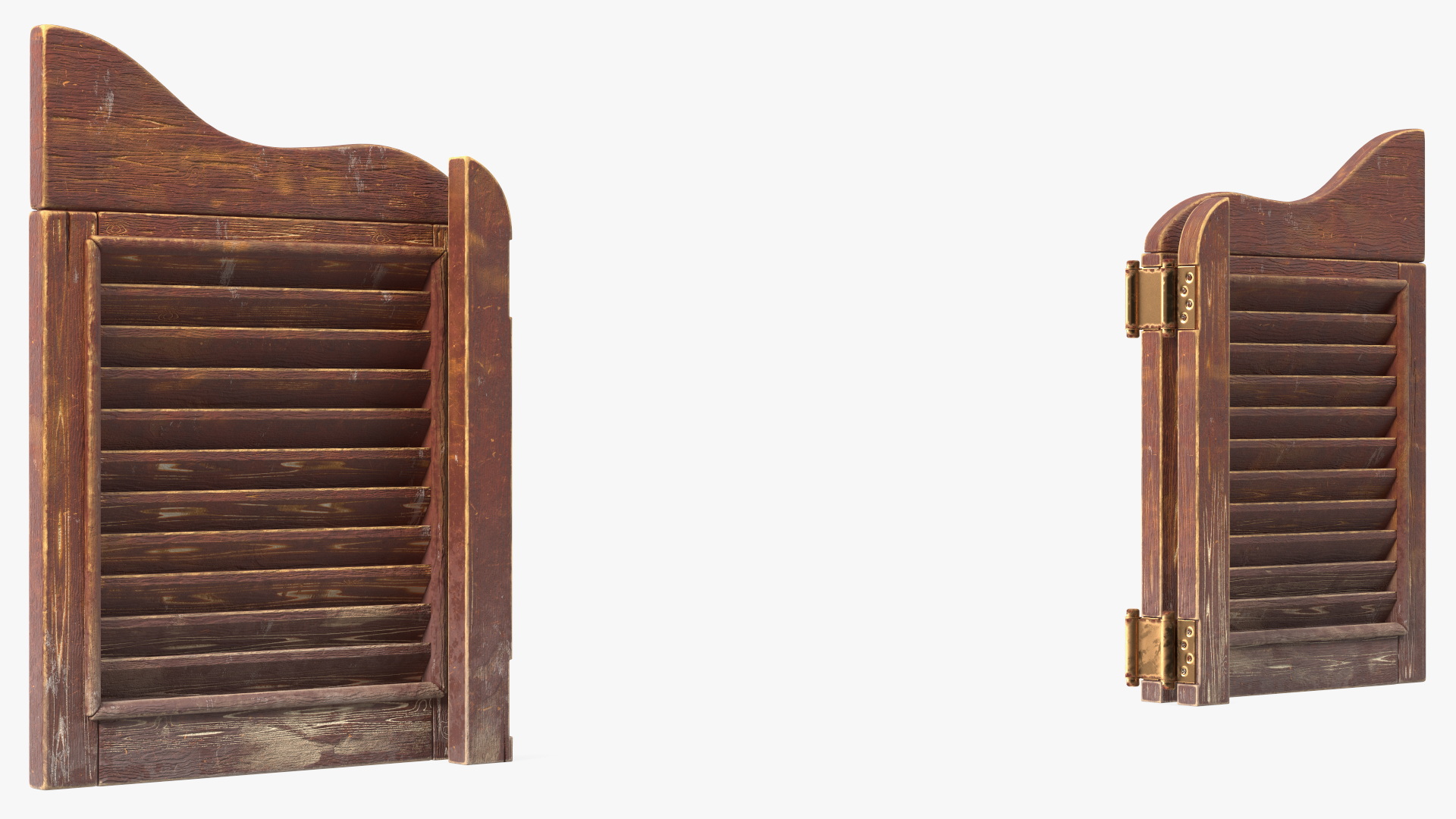 3D model Rustic Saloon Doors Rigged for Cinema 4D
