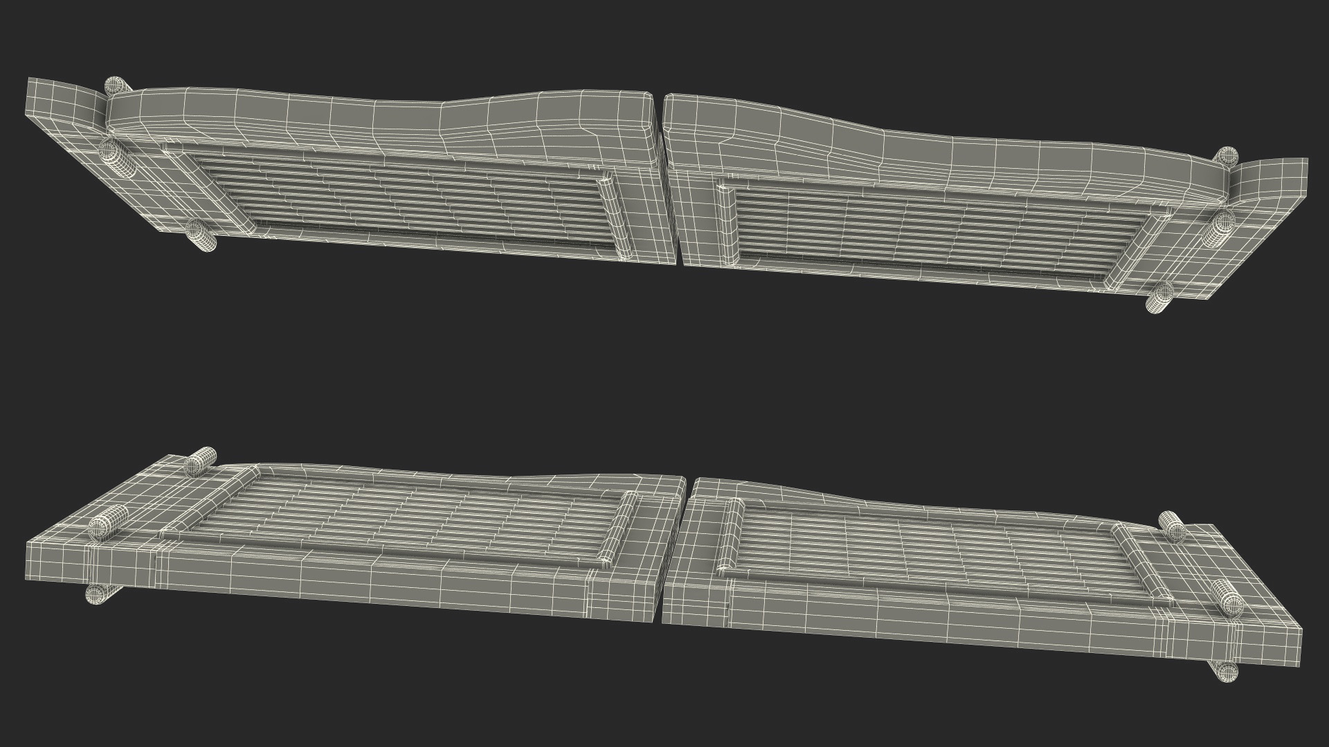 3D model Rustic Saloon Doors Rigged for Cinema 4D