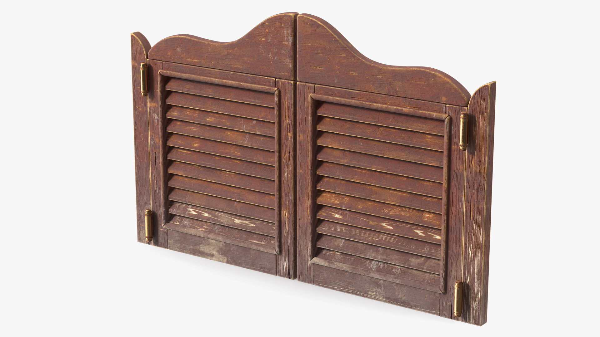 3D model Rustic Saloon Doors Rigged for Cinema 4D