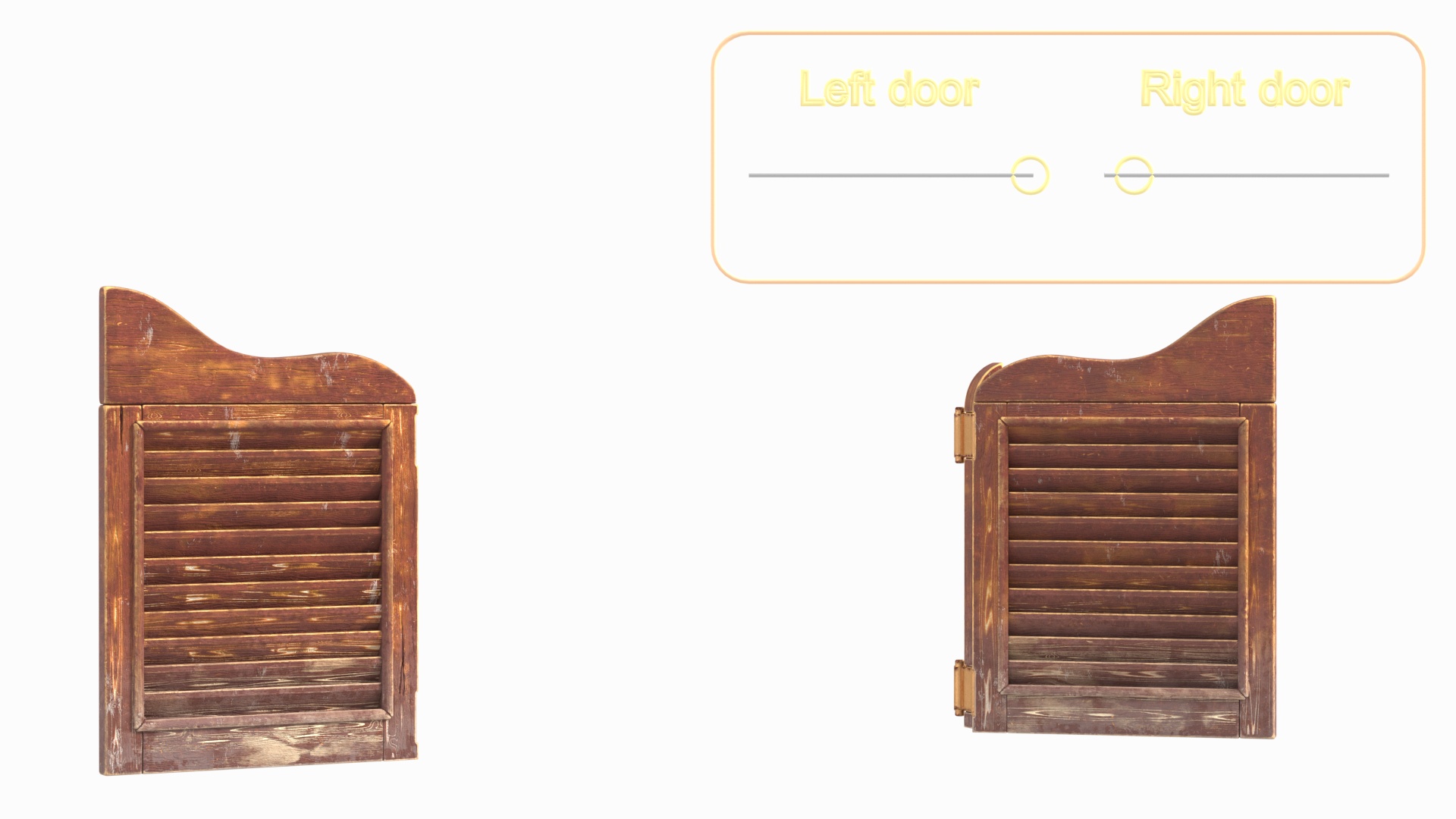 3D model Rustic Saloon Doors Rigged for Cinema 4D