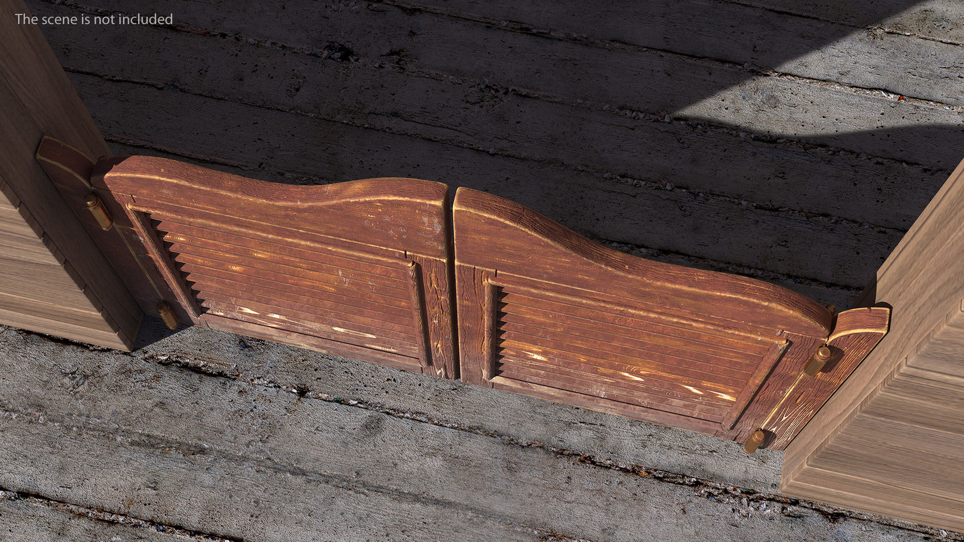 3D model Rustic Saloon Doors Rigged for Cinema 4D