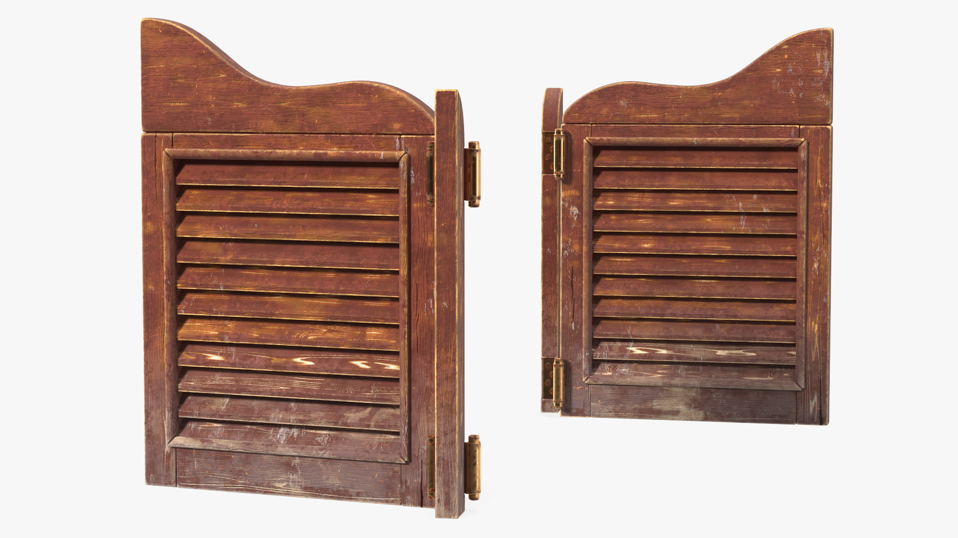 3D model Rustic Saloon Doors Rigged for Cinema 4D