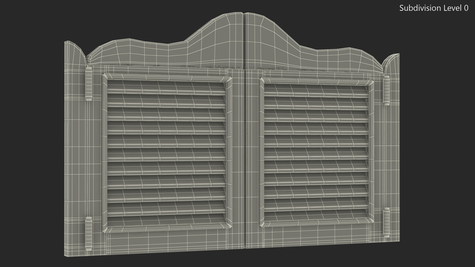 3D model Rustic Saloon Doors Rigged for Cinema 4D
