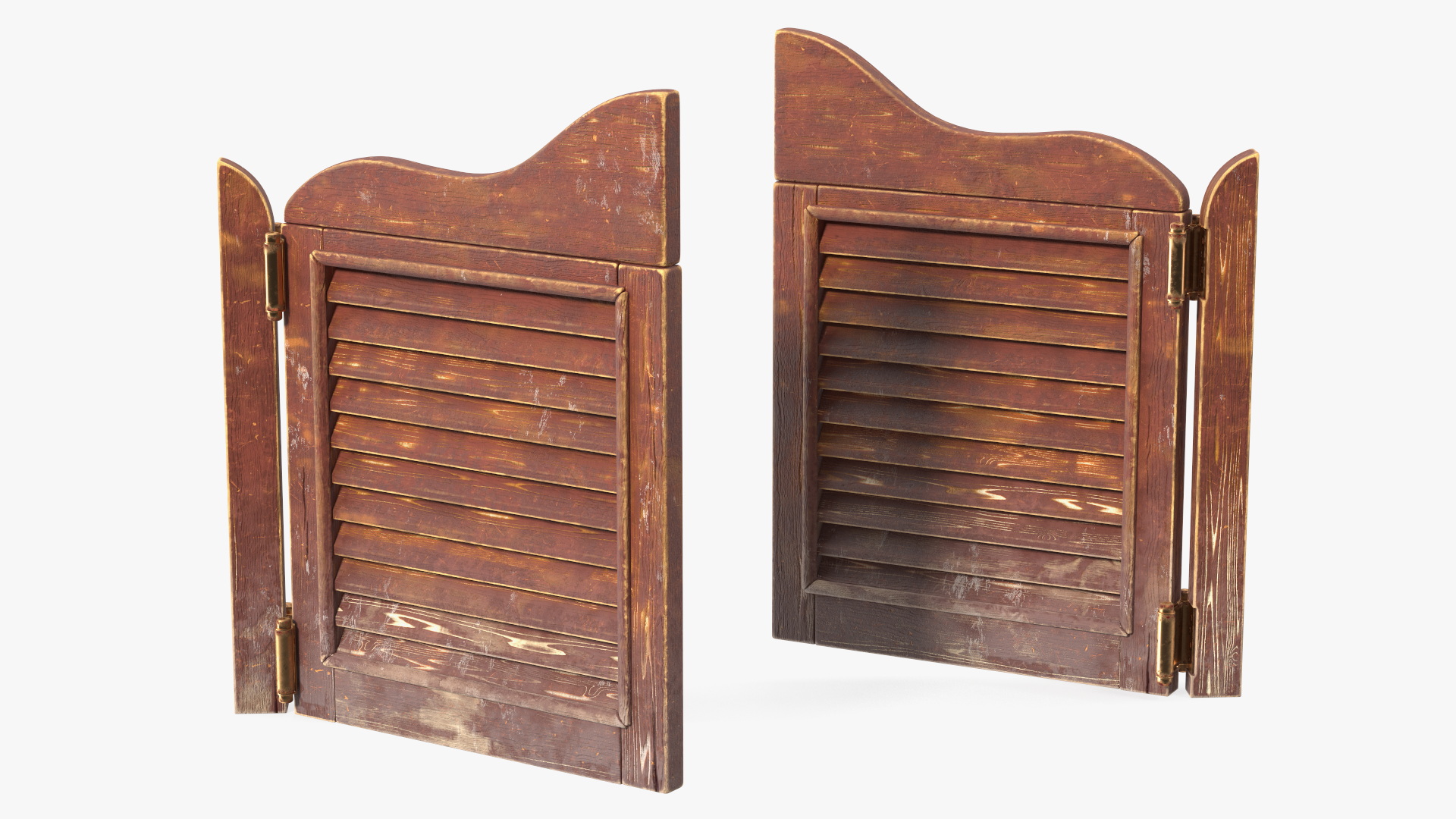 3D model Rustic Saloon Doors Rigged for Cinema 4D