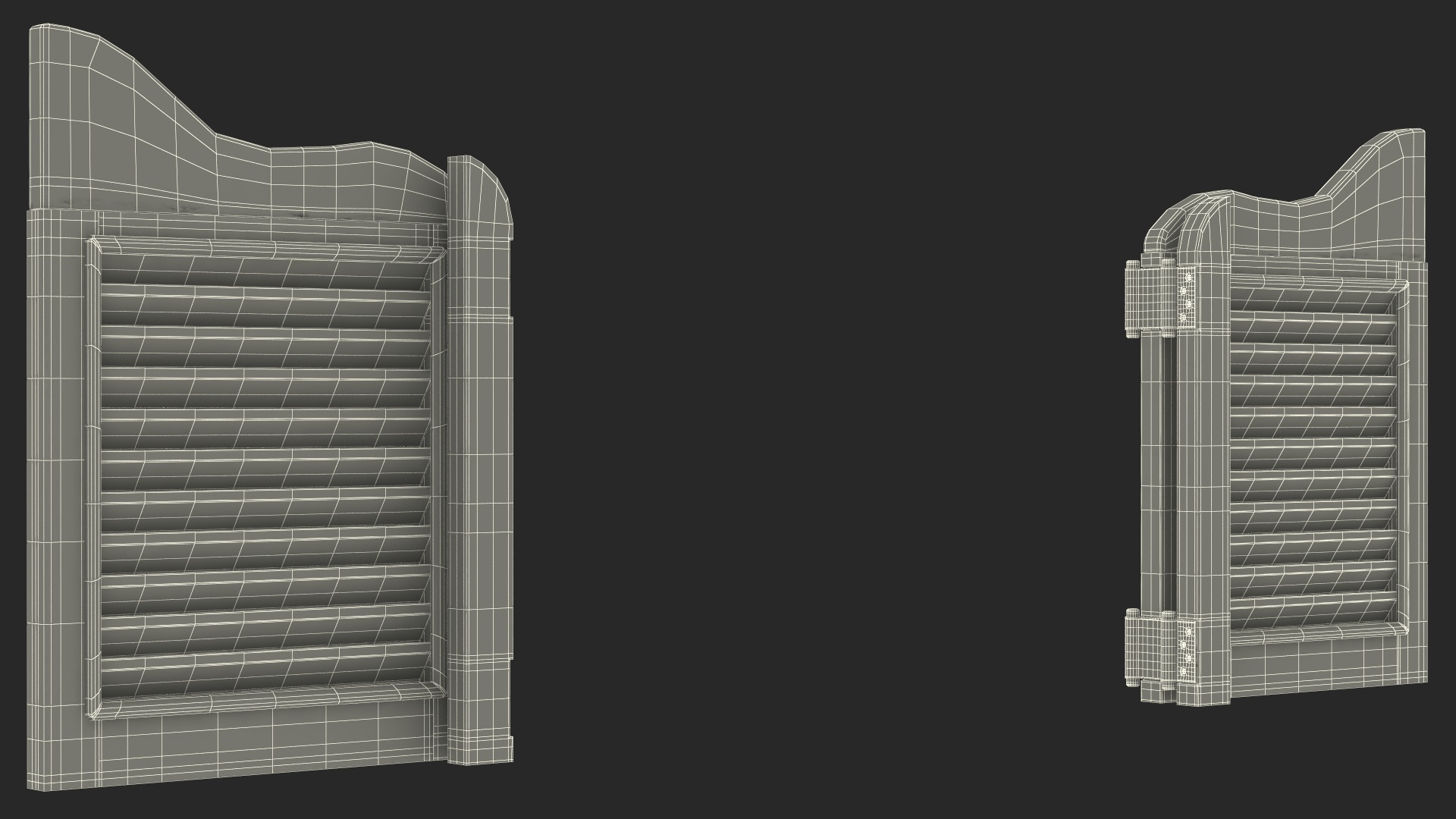 3D model Rustic Saloon Doors Rigged for Cinema 4D