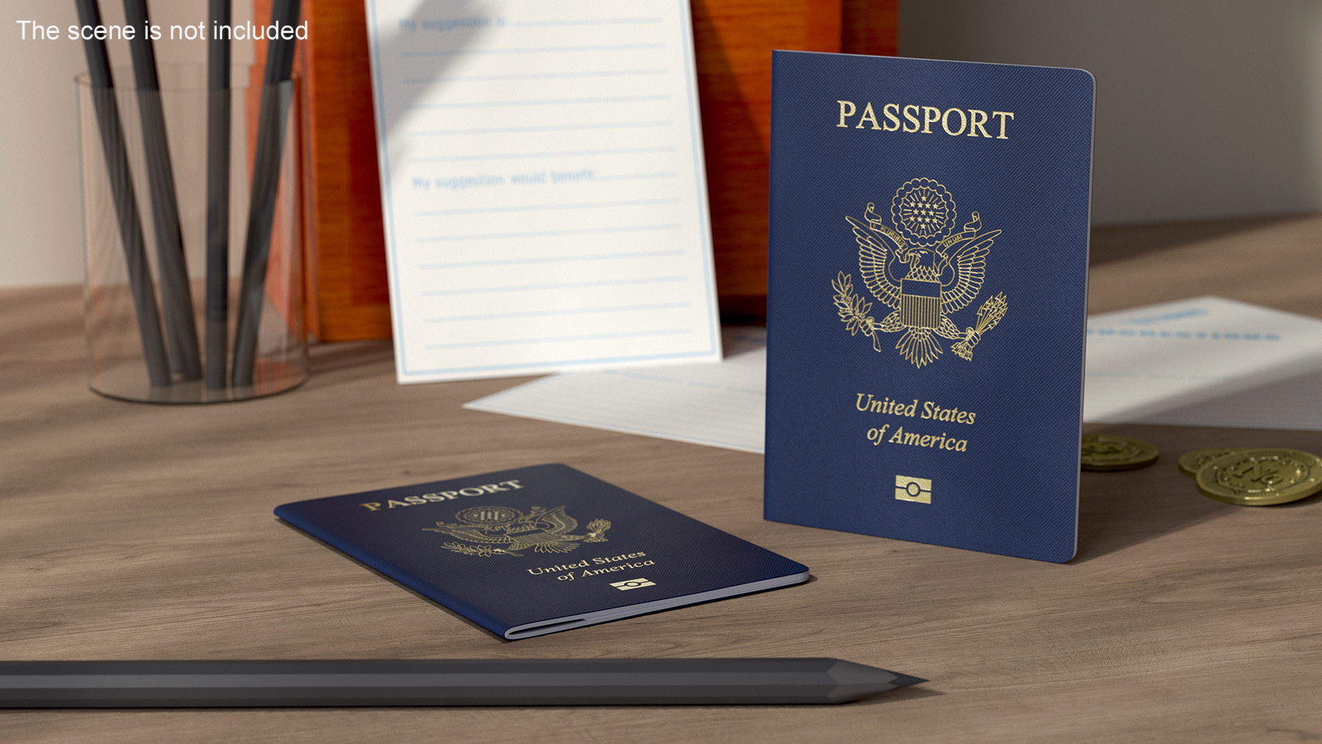 3D model Passport of USA