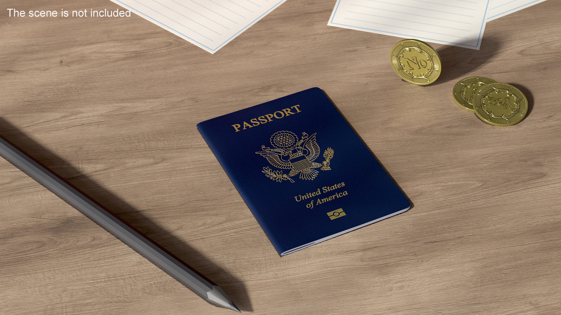 3D model Passport of USA