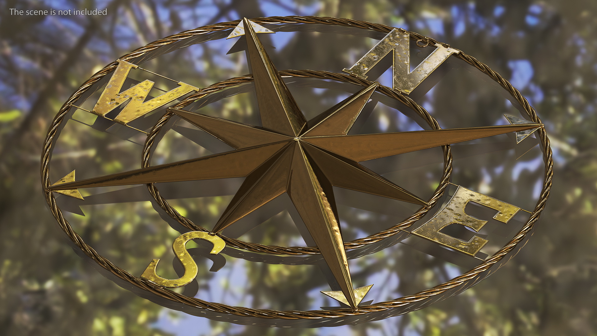 Classical Compass Rose Gold 3D