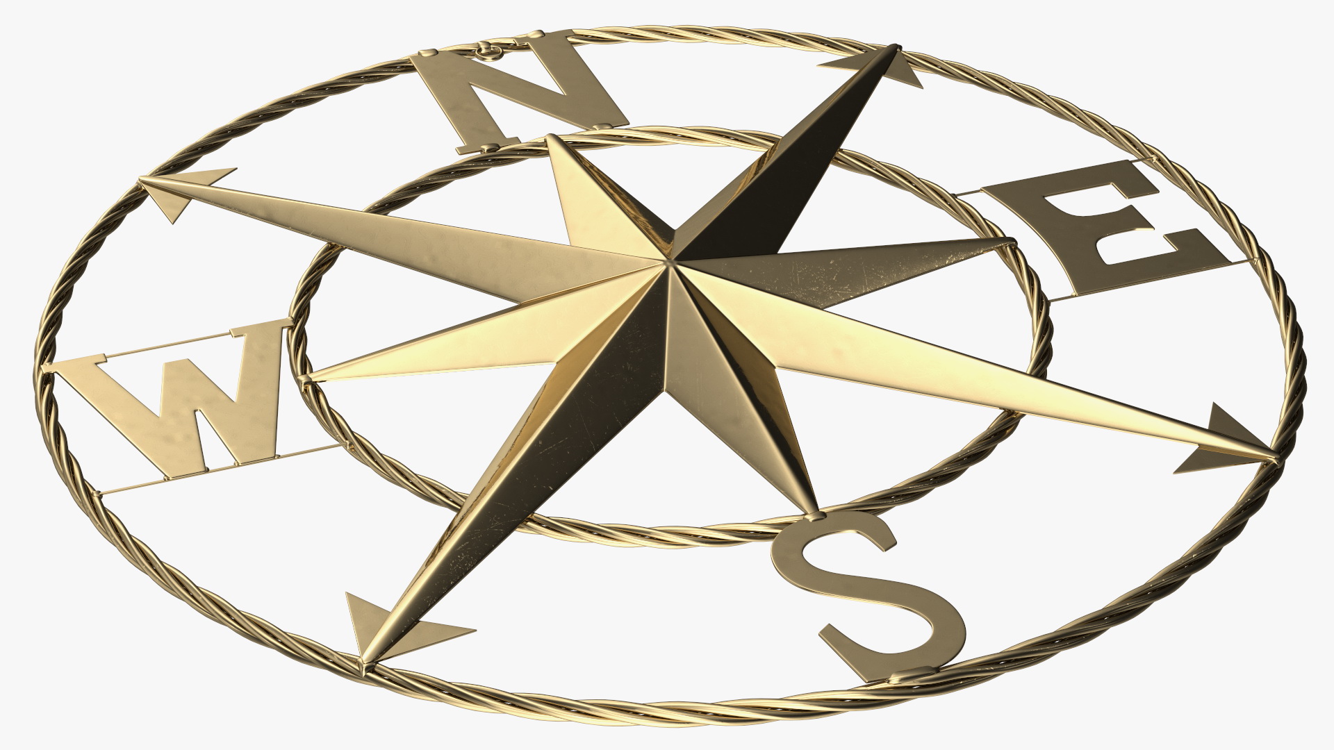 Classical Compass Rose Gold 3D