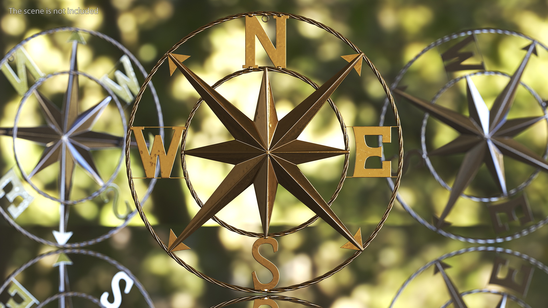Classical Compass Rose Gold 3D