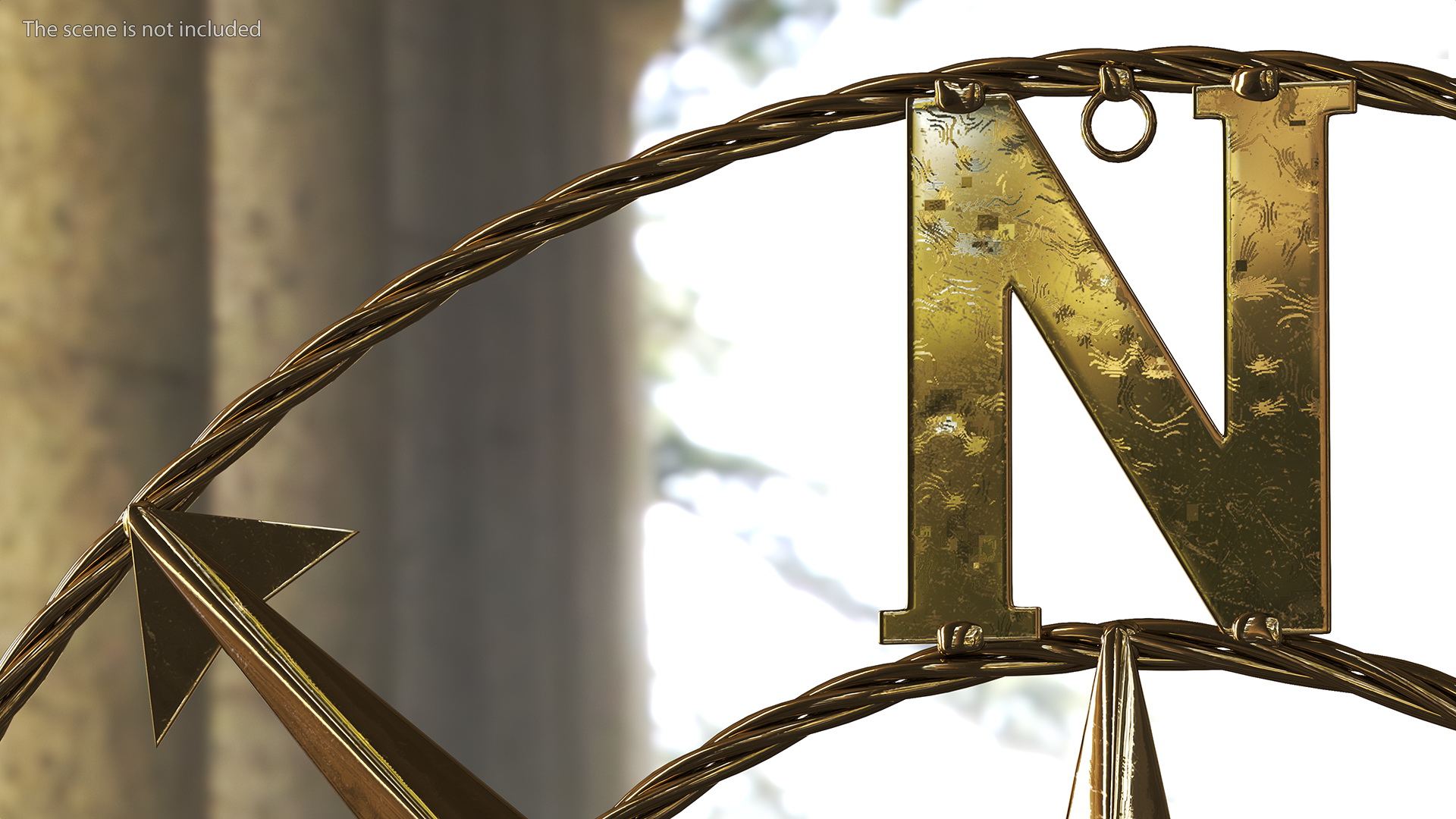 Classical Compass Rose Gold 3D