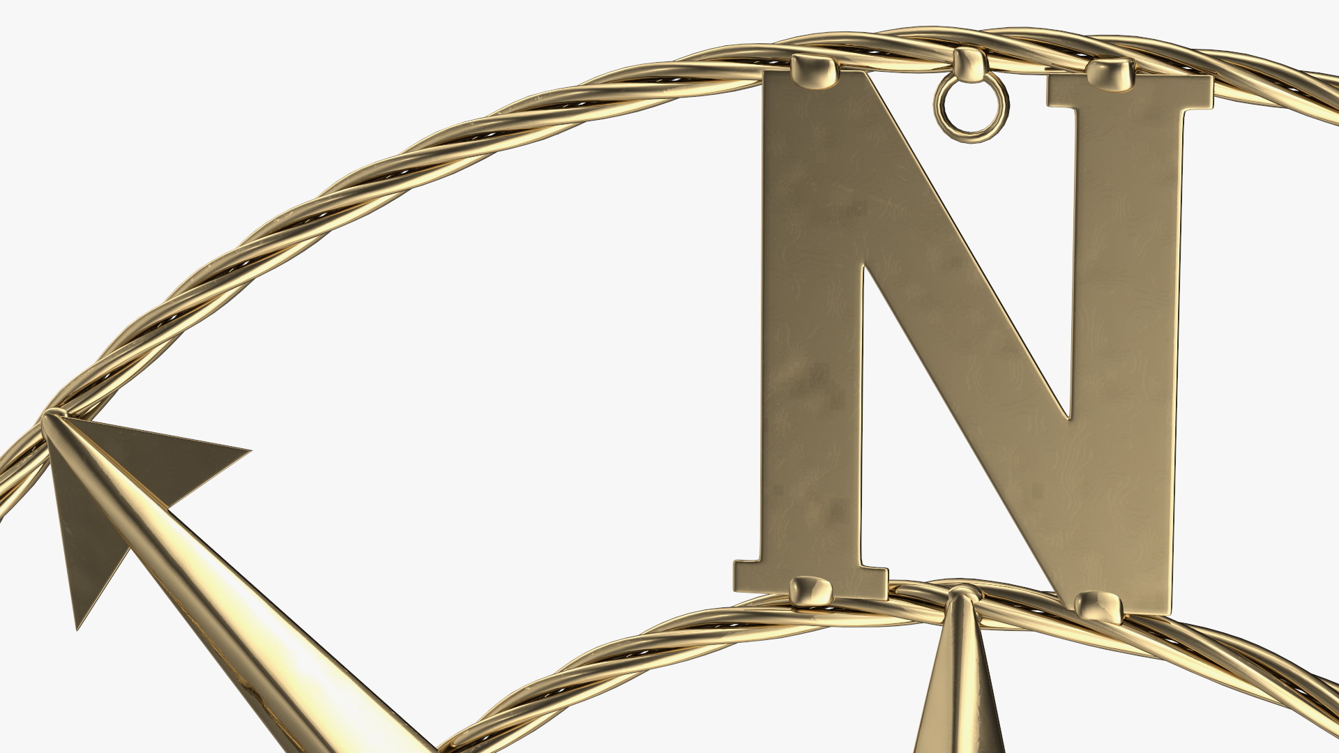 Classical Compass Rose Gold 3D