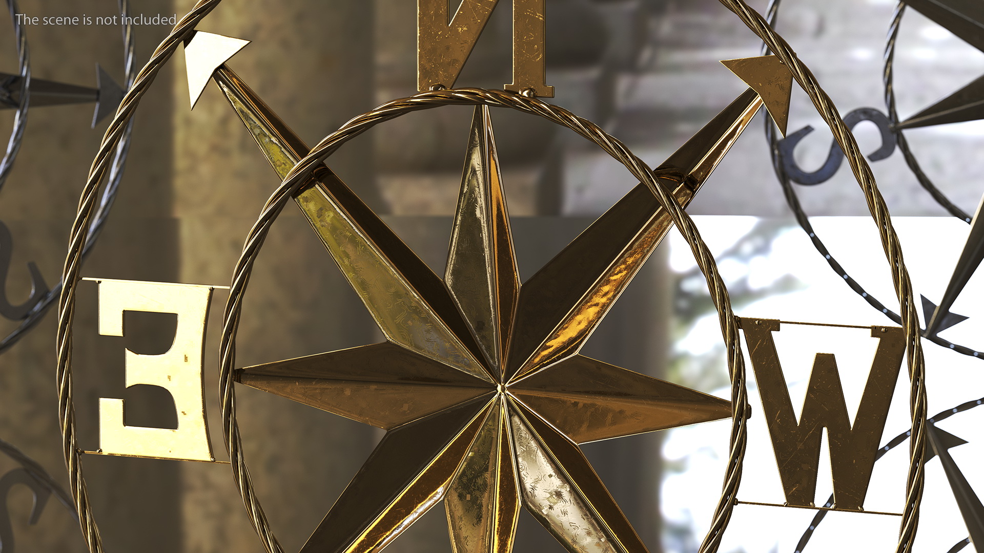 Classical Compass Rose Gold 3D