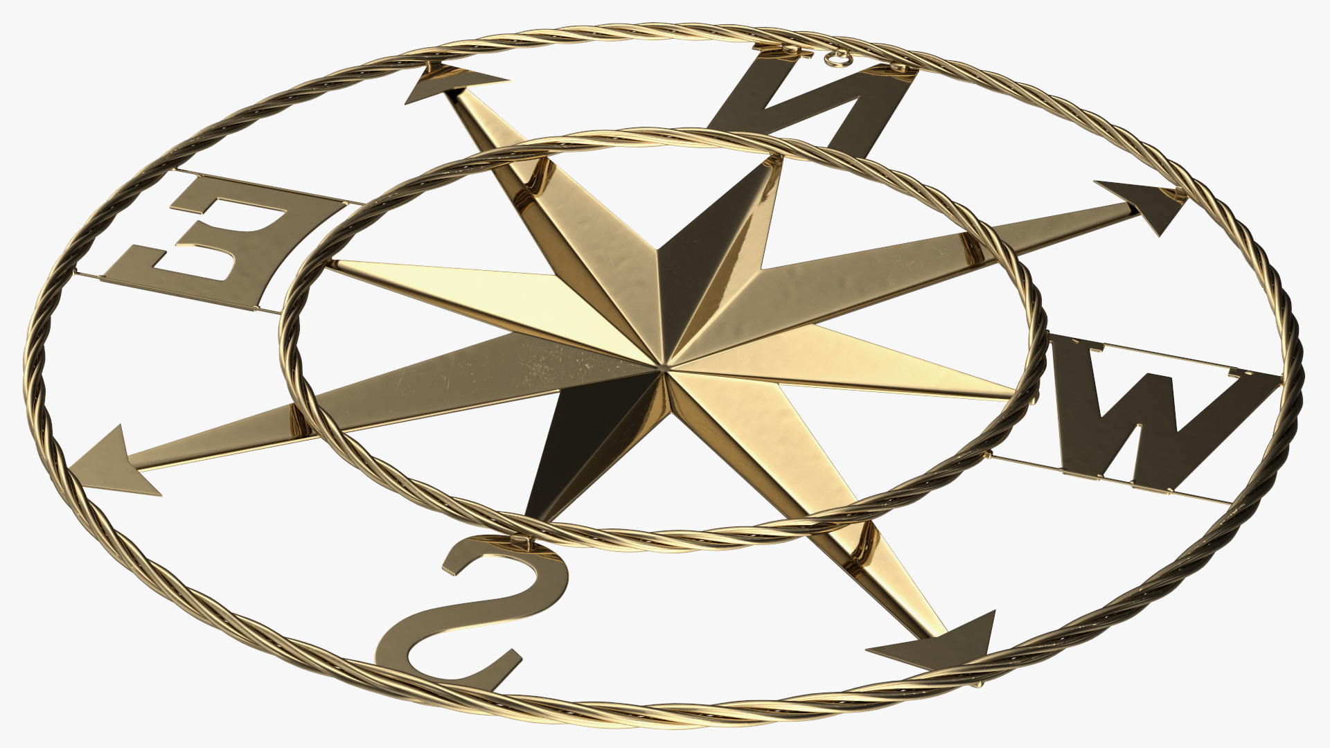 Classical Compass Rose Gold 3D