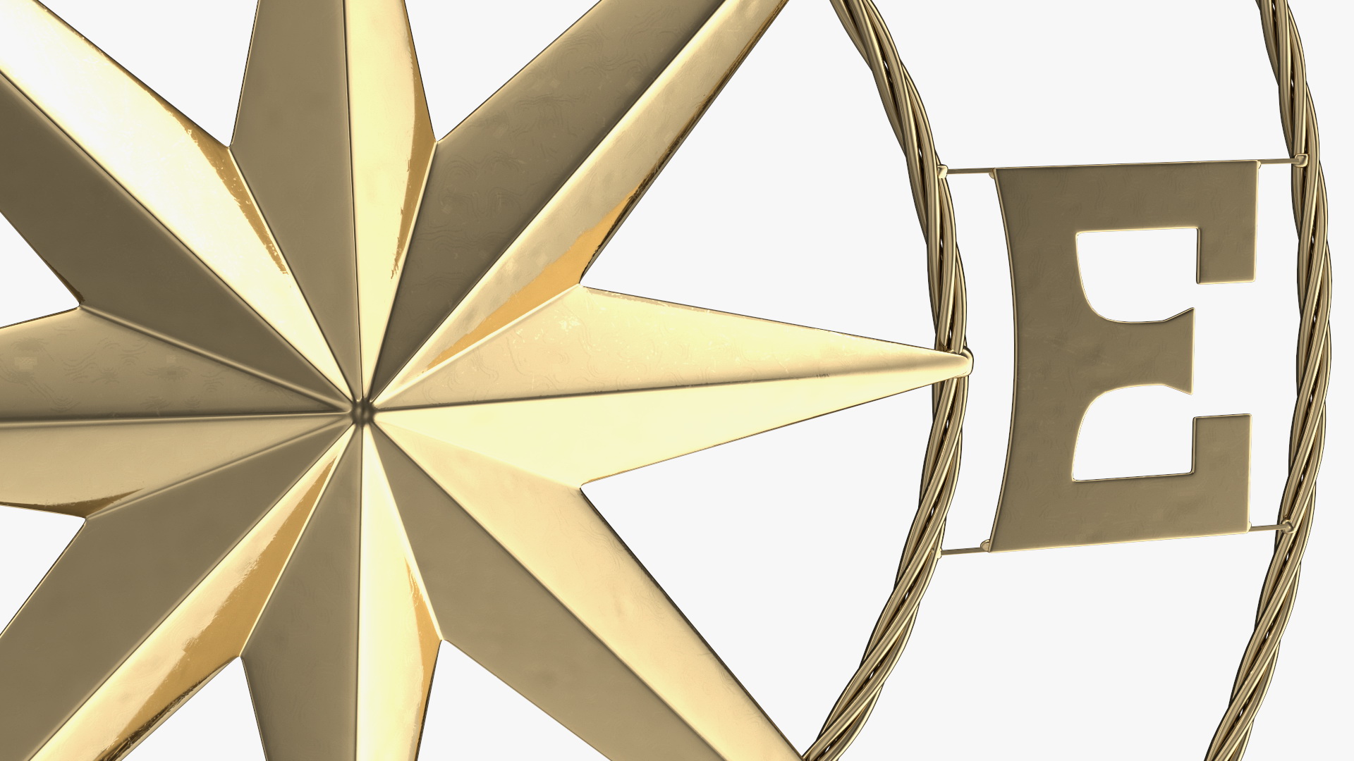 Classical Compass Rose Gold 3D