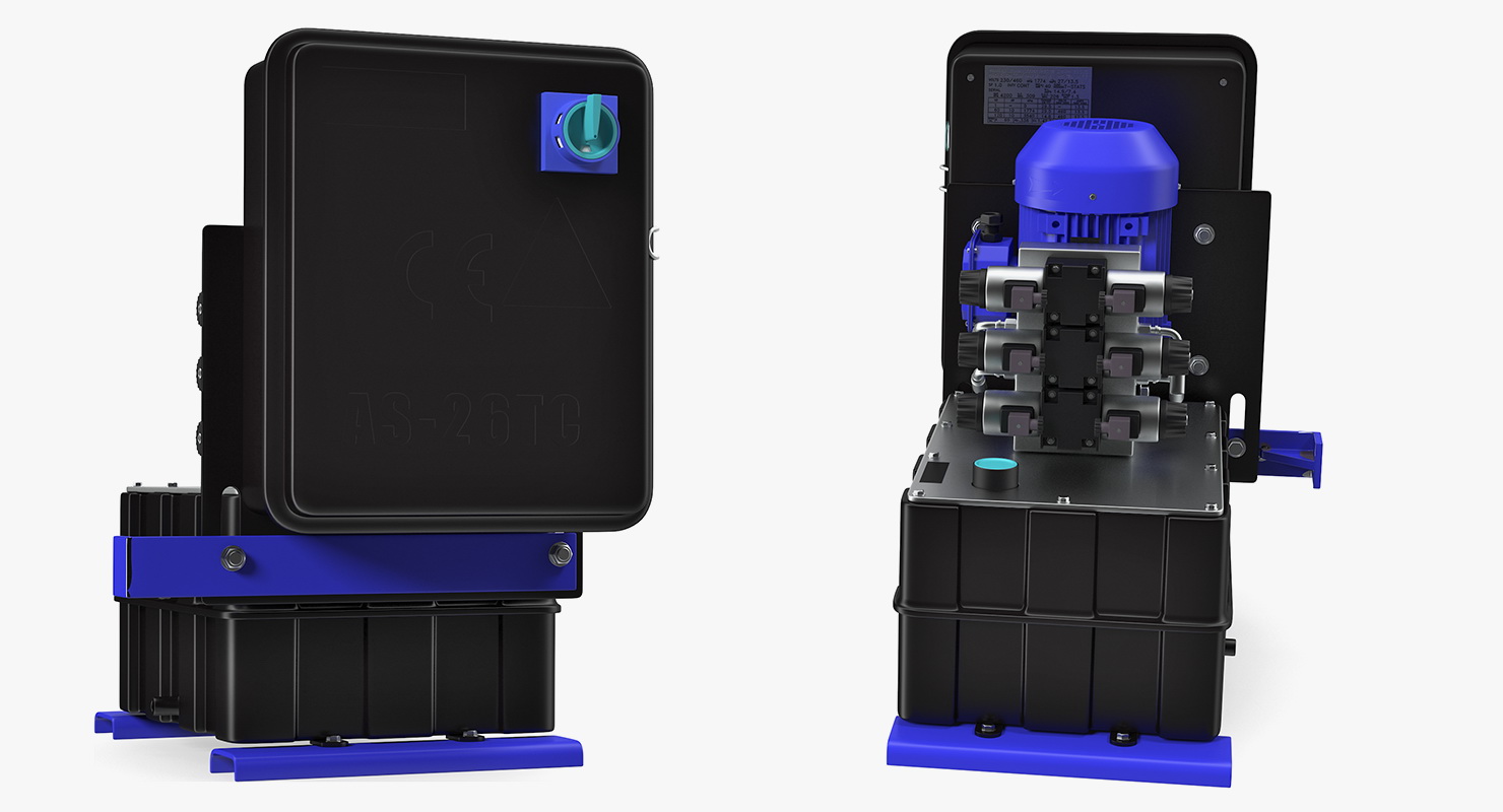3D Workshop Oil Tank with Motor model