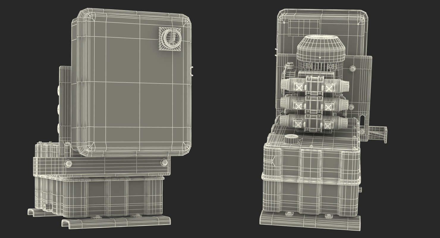 3D Workshop Oil Tank with Motor model