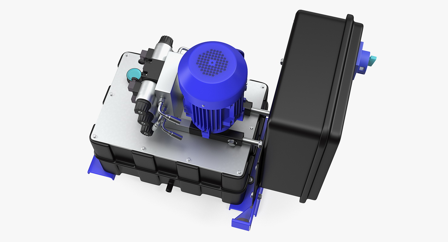 3D Workshop Oil Tank with Motor model