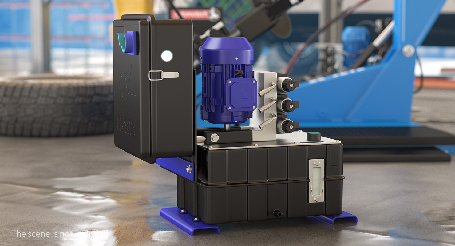 3D Workshop Oil Tank with Motor model