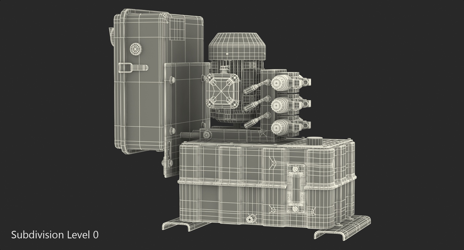 3D Workshop Oil Tank with Motor model