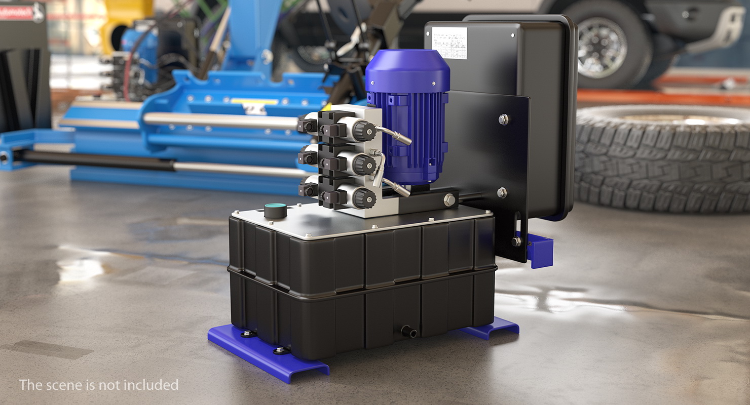 3D Workshop Oil Tank with Motor model