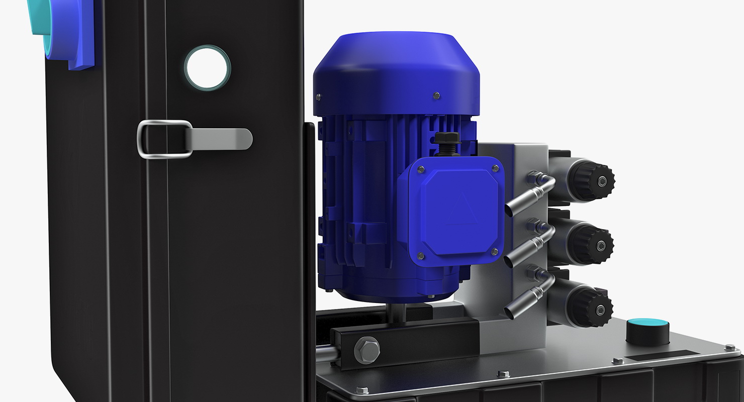 3D Workshop Oil Tank with Motor model