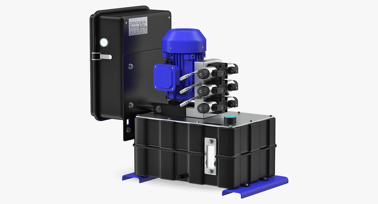 3D Workshop Oil Tank with Motor model