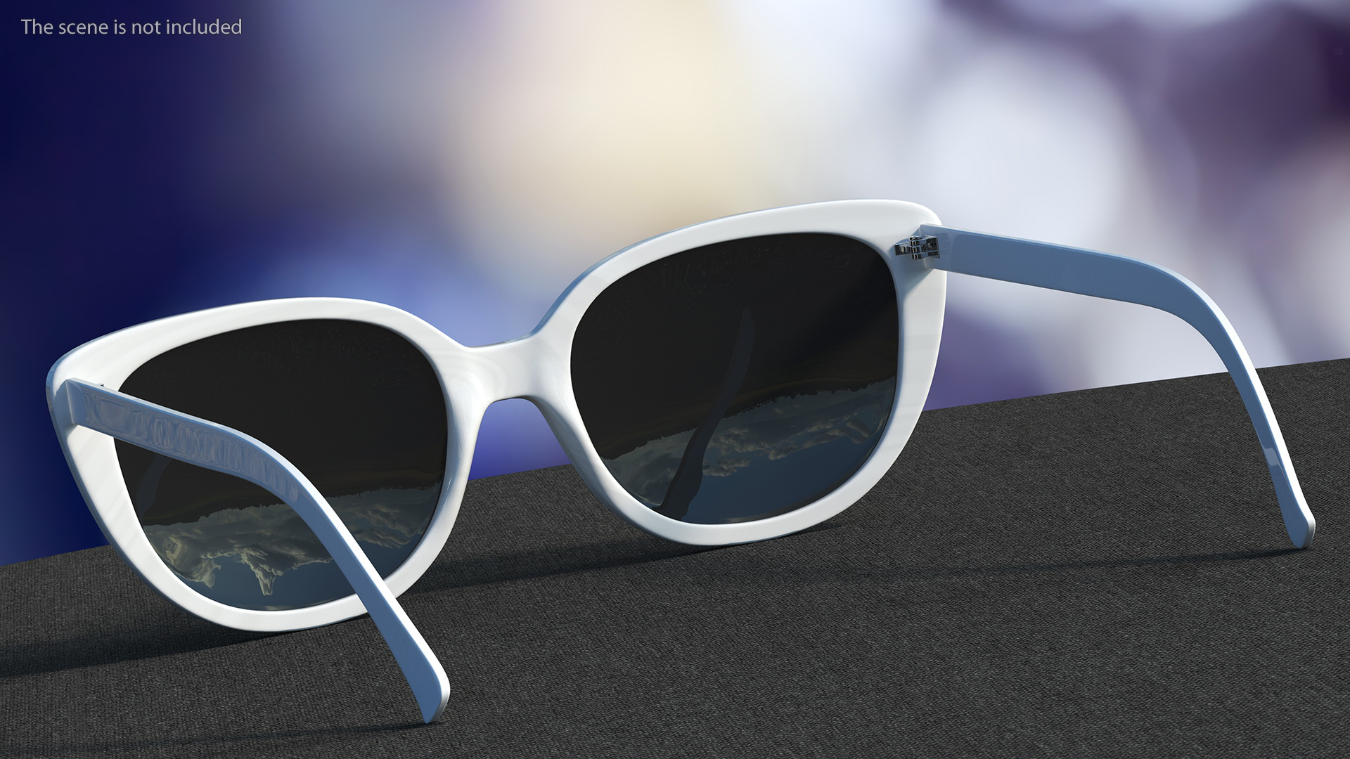 3D Cat Eye Glasses White