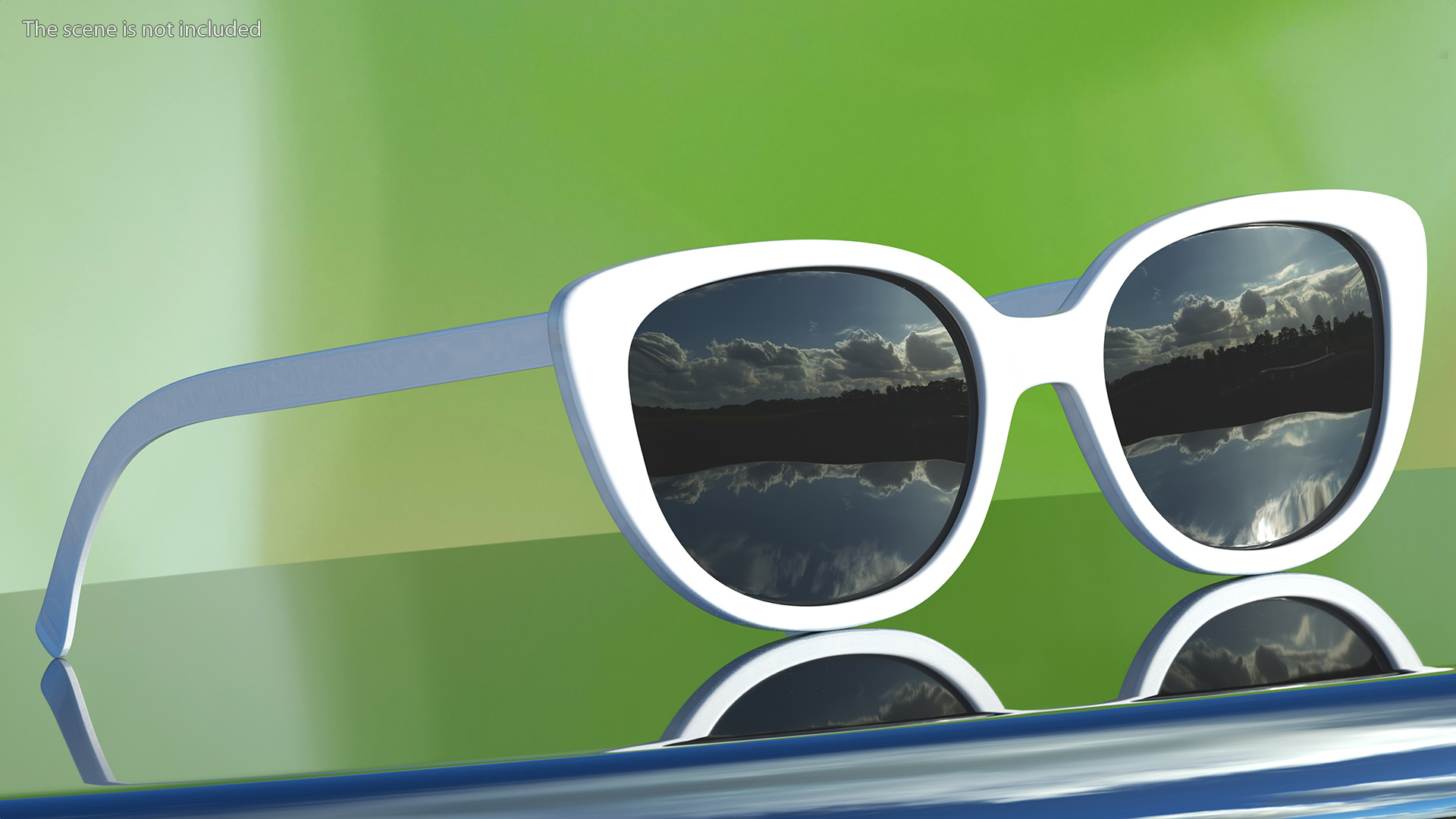 3D Cat Eye Glasses White