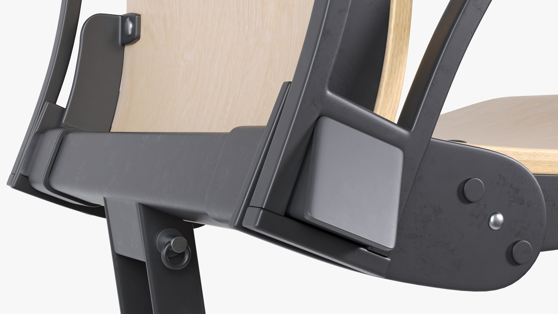Auditorium Chair Light Wood 3D
