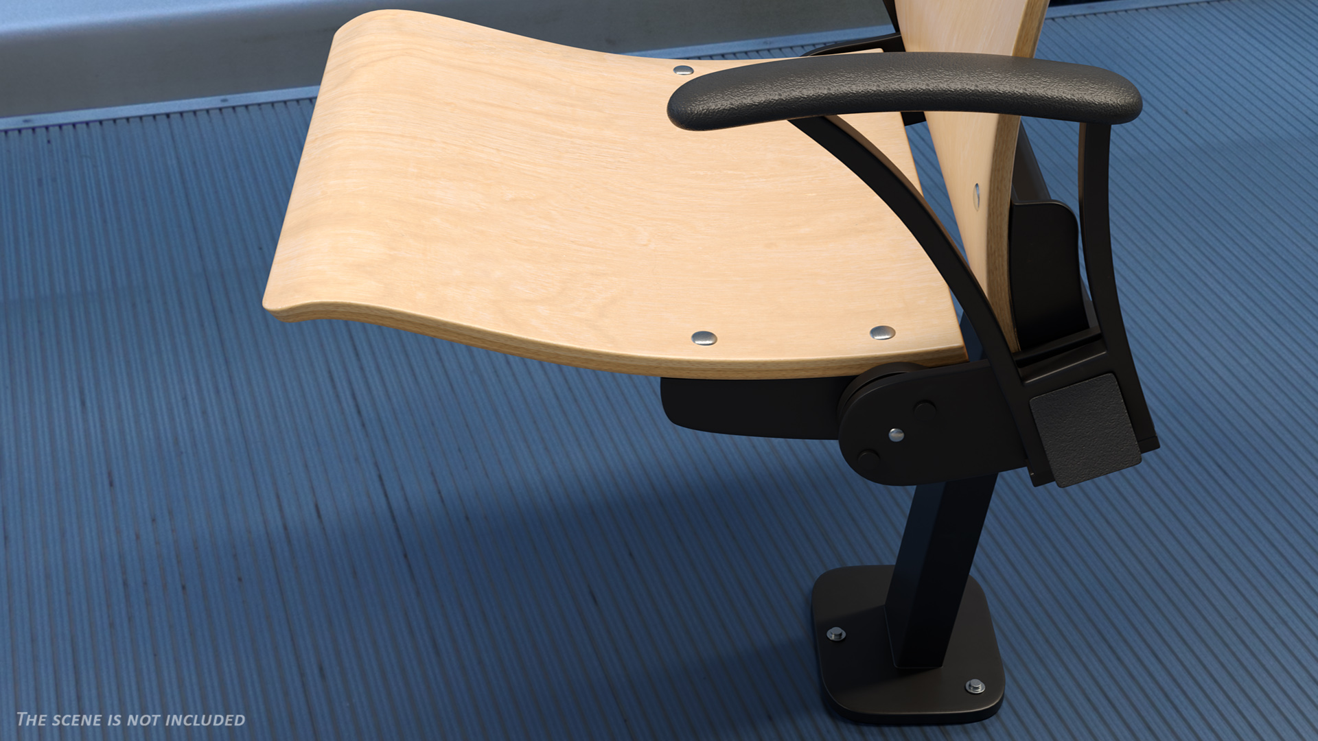 Auditorium Chair Light Wood 3D