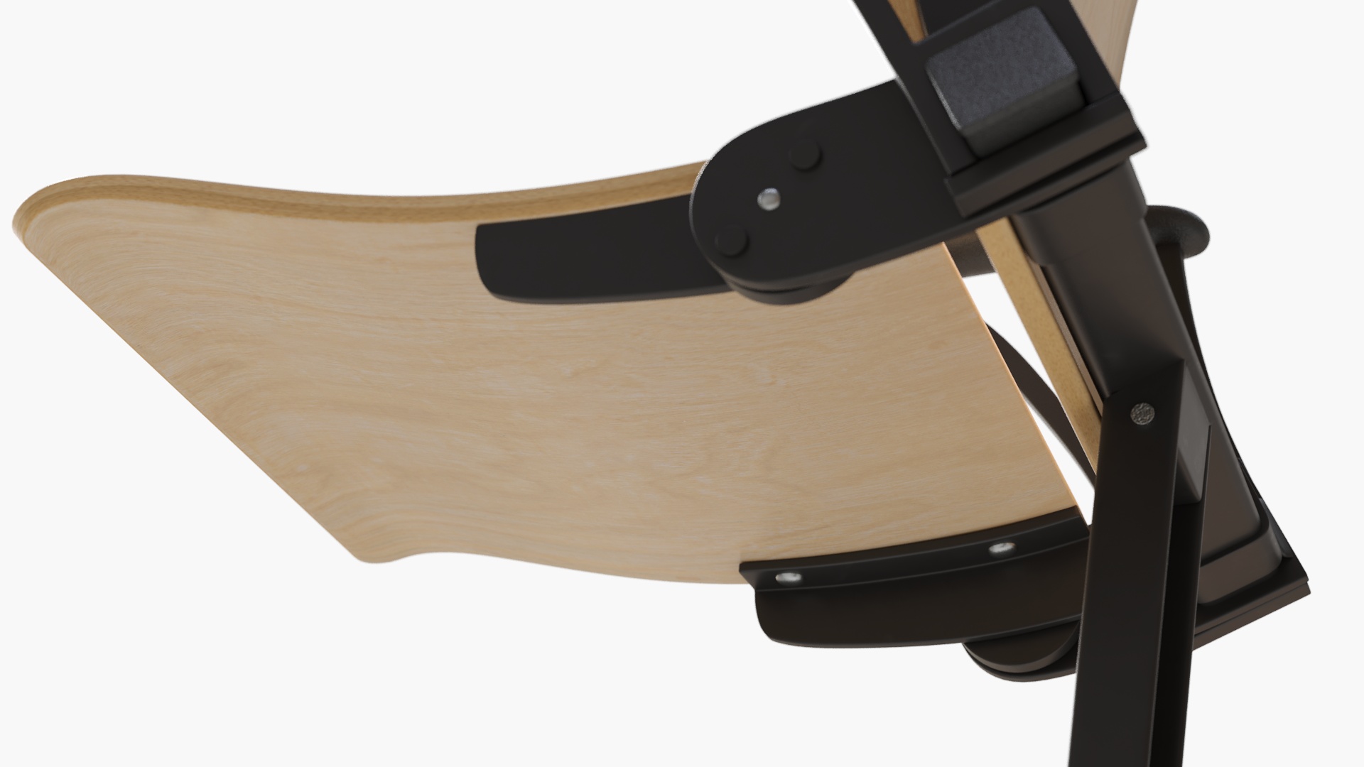 Auditorium Chair Light Wood 3D