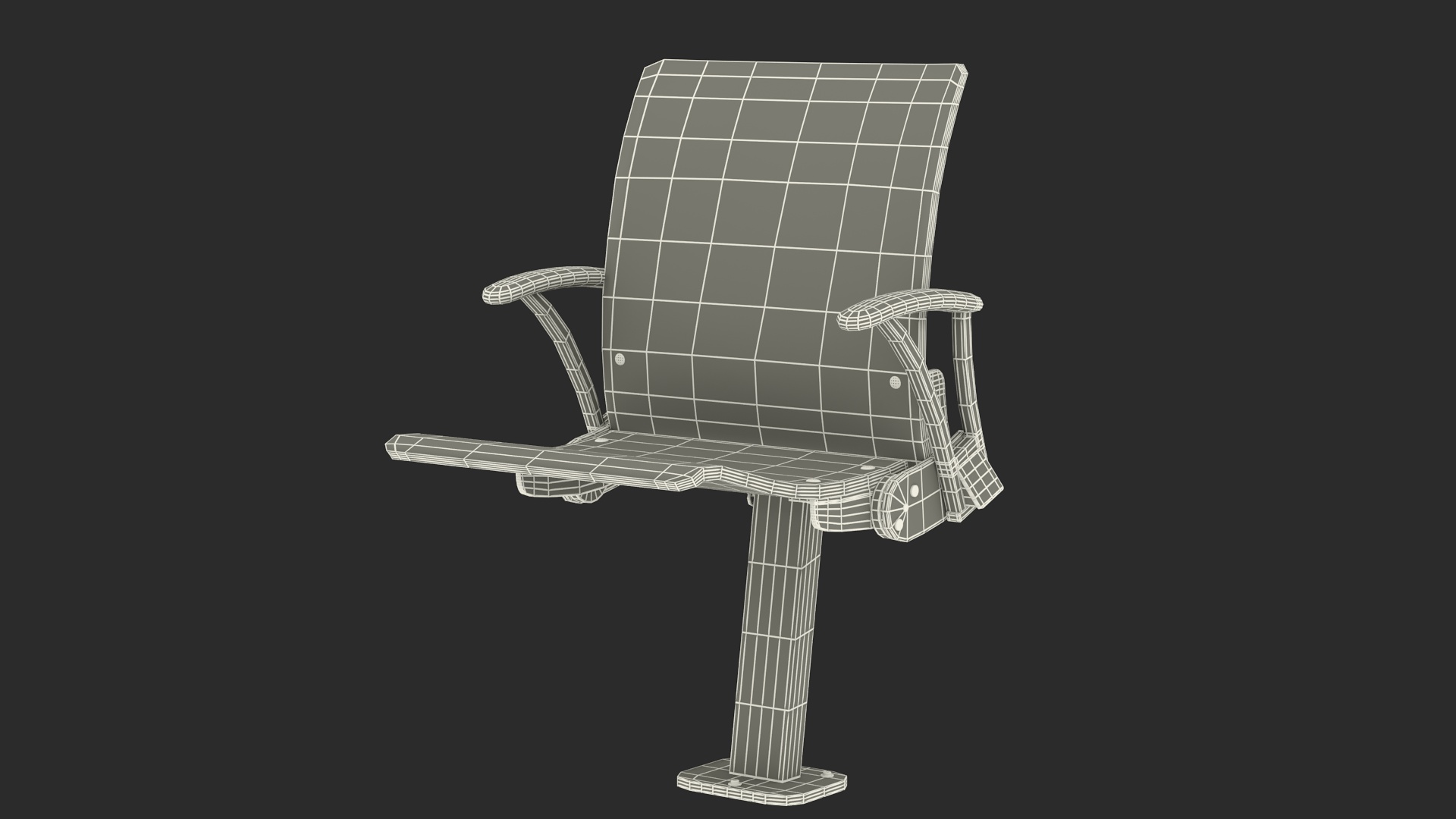 Auditorium Chair Light Wood 3D