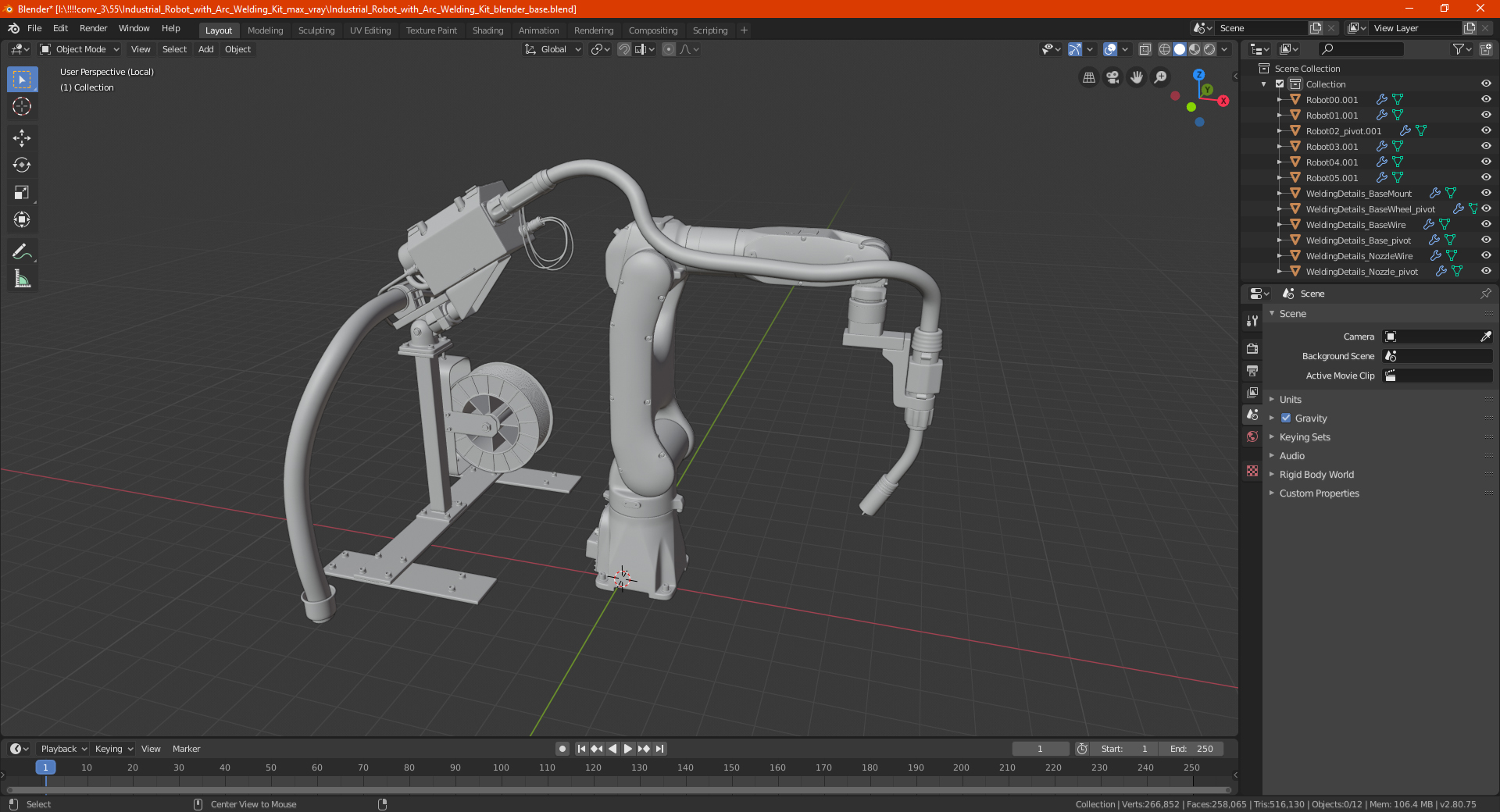Industrial Robot with Arc Welding Kit 3D