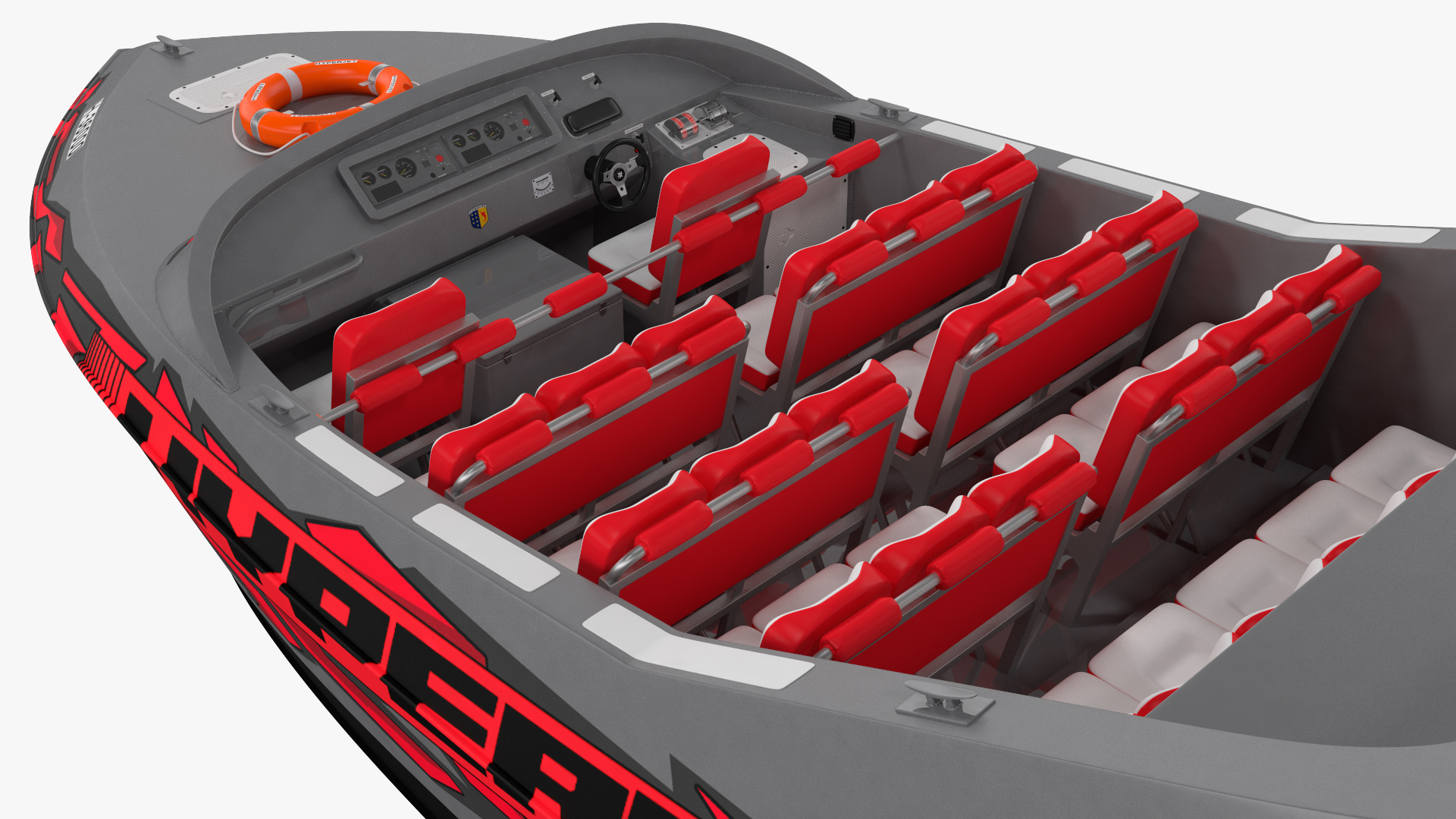 3D Moggaro 950 WJ Jet Boat Grey model