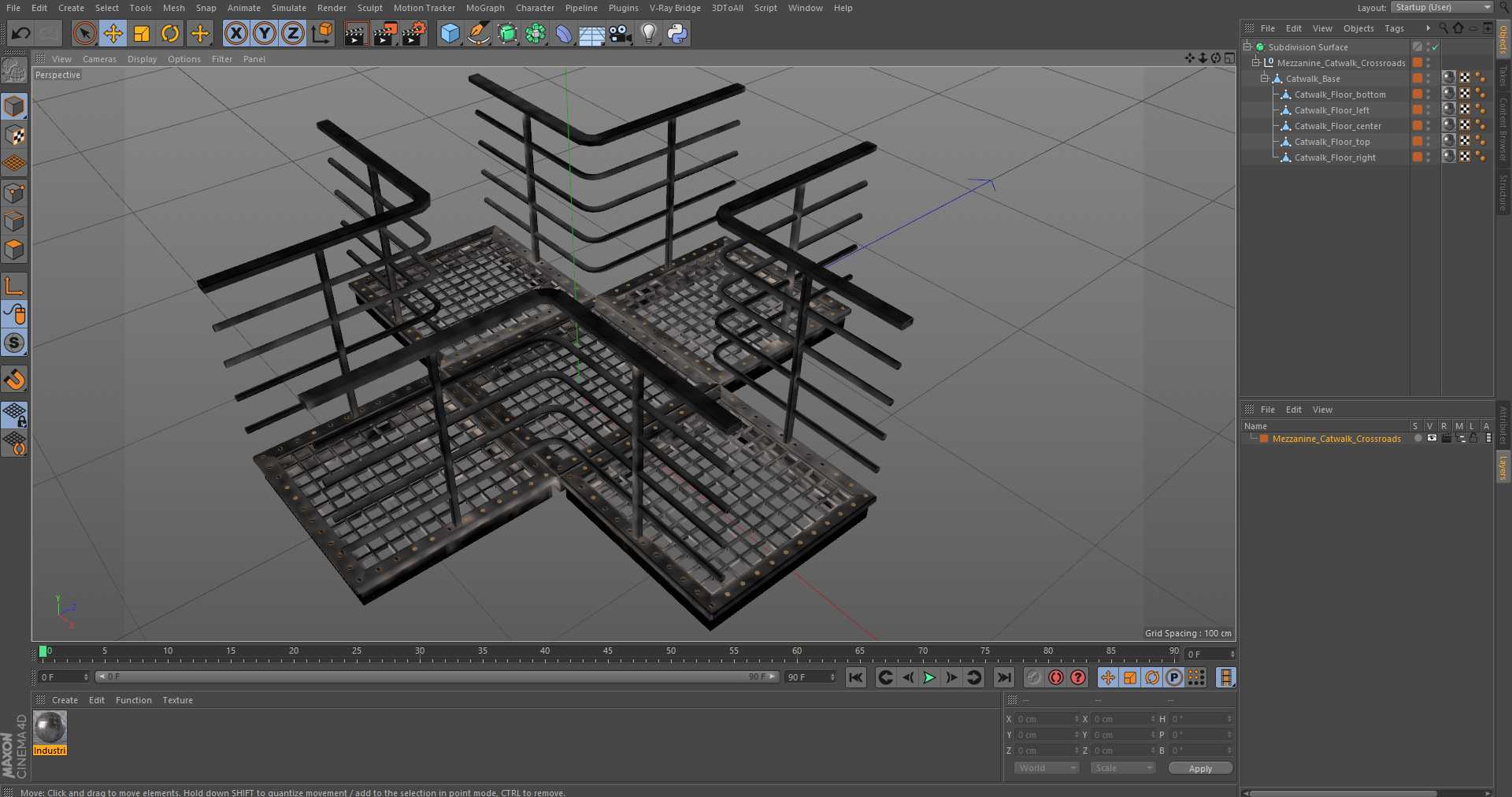 3D Mezzanine Catwalk Crossroads model