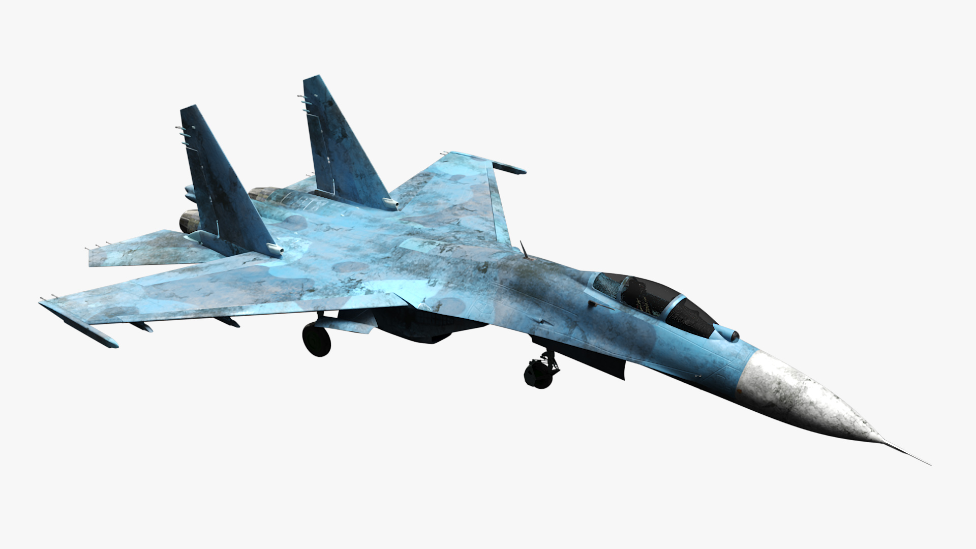 Abandoned Hardened Shelter Aircraft with Fighter Jet 3D