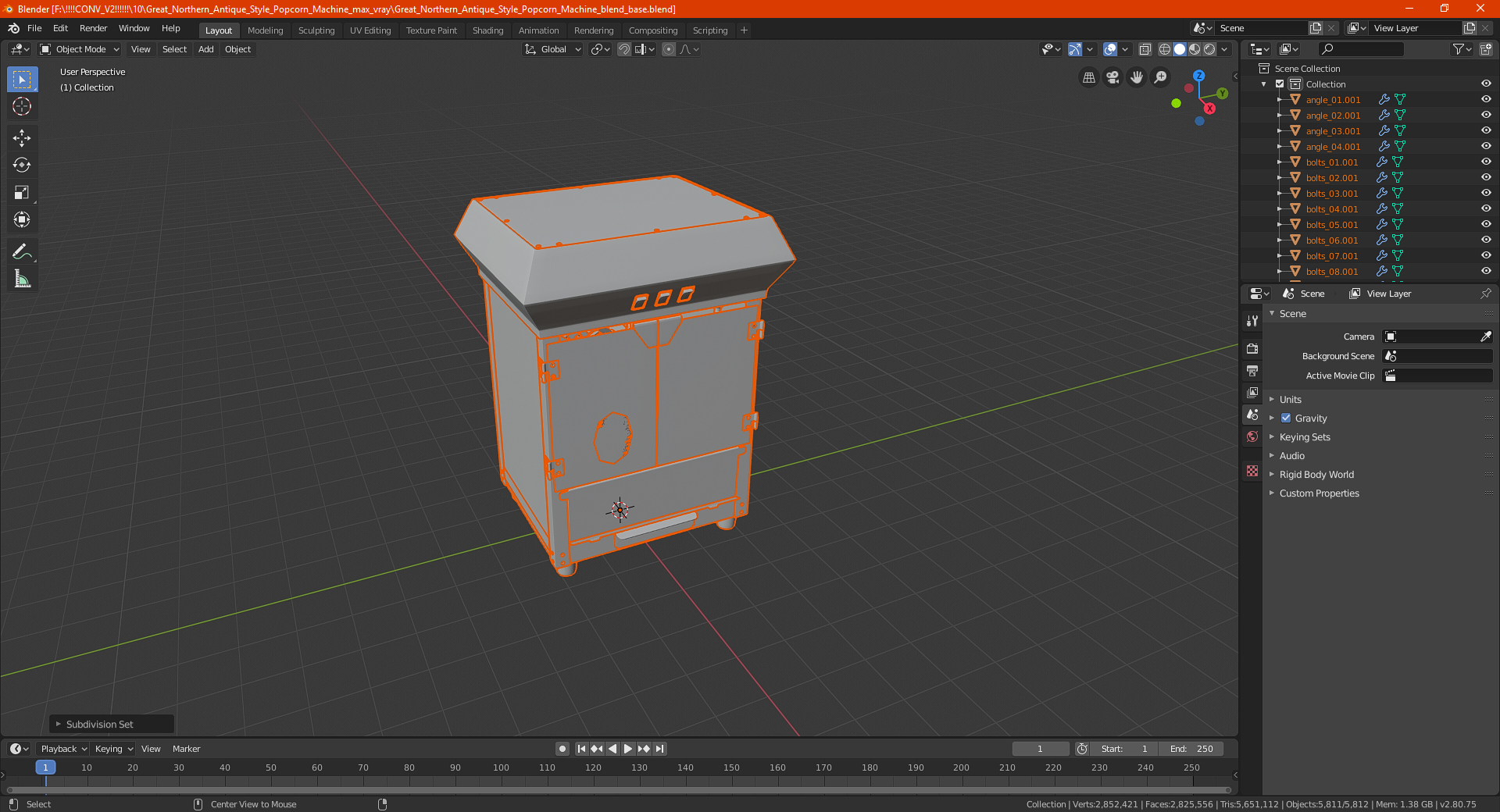Great Northern Antique Style Popcorn Machine 3D model