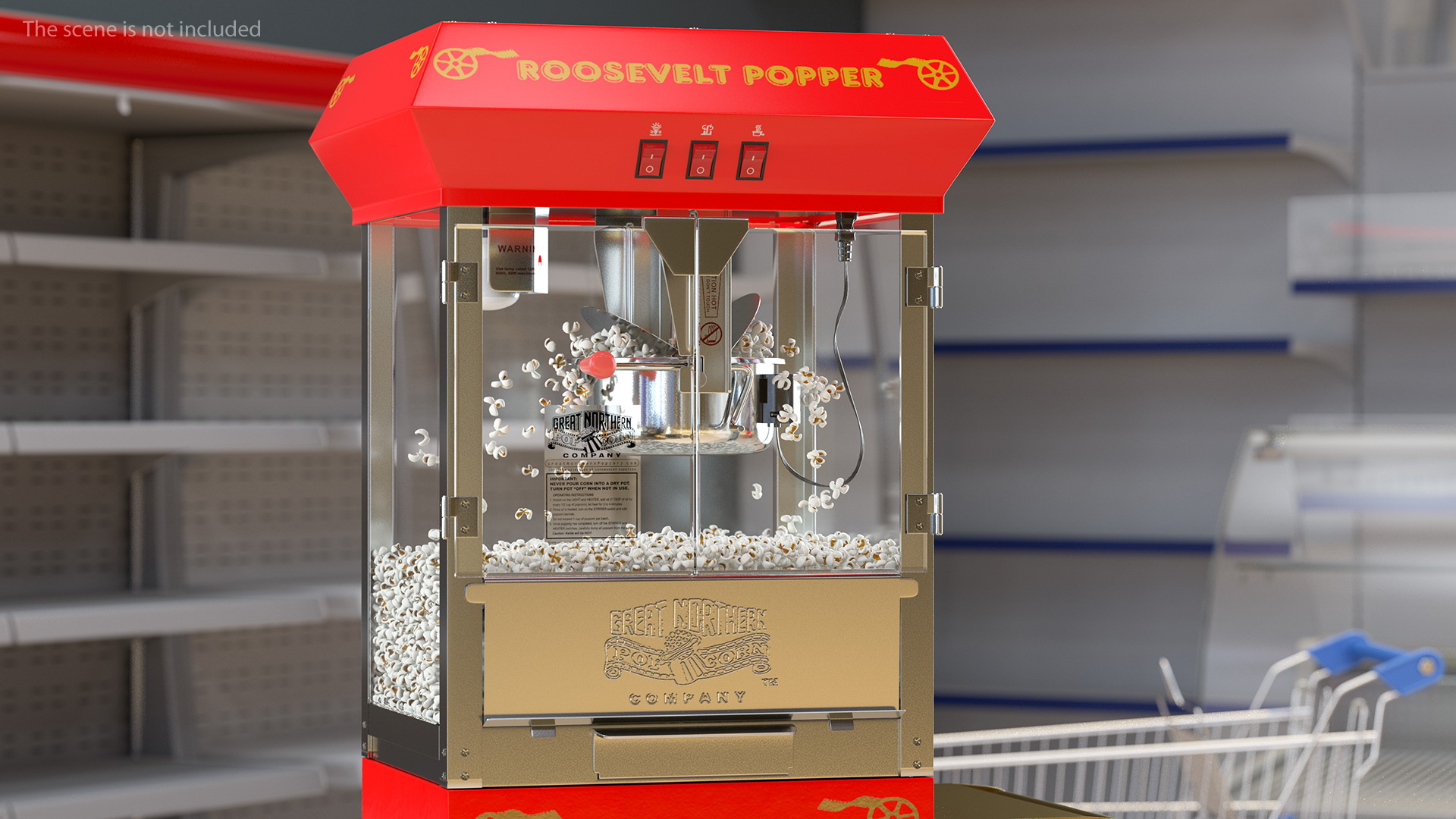 Great Northern Antique Style Popcorn Machine 3D model
