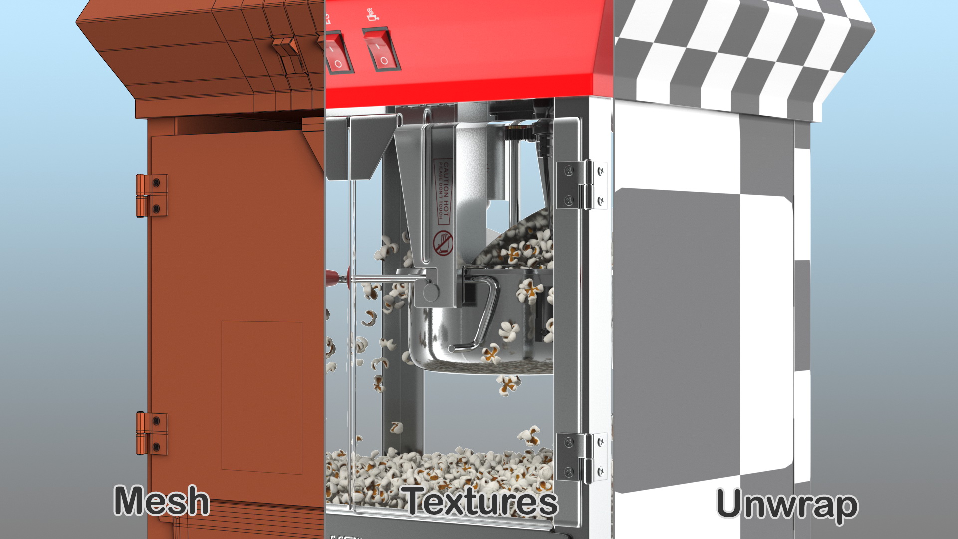 Great Northern Antique Style Popcorn Machine 3D model