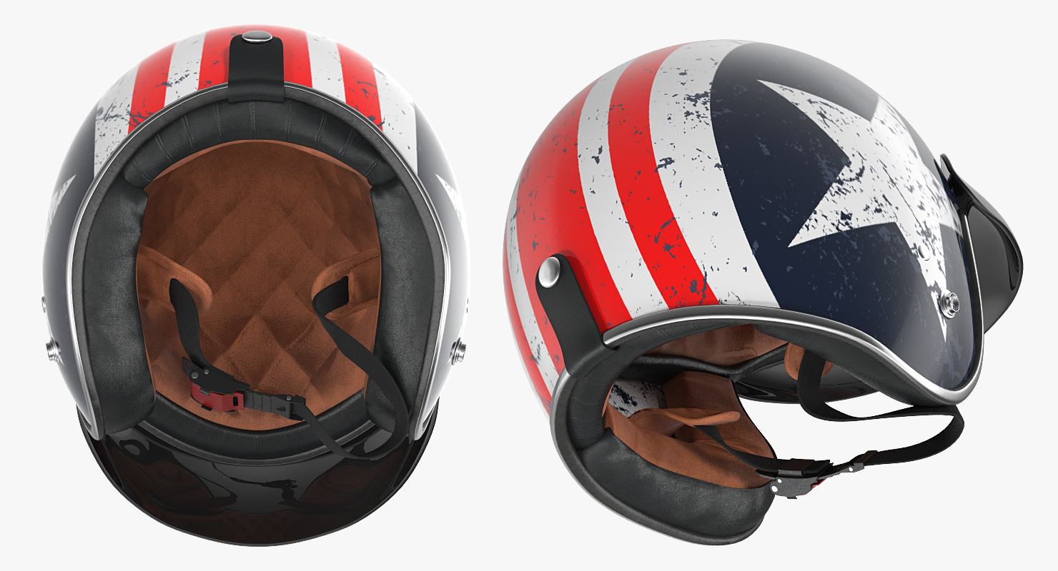 3D TORC Motorcycle Helmet Rebel Star model