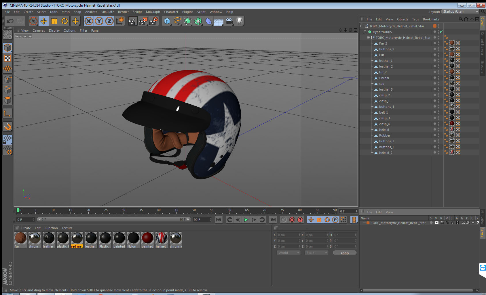 3D TORC Motorcycle Helmet Rebel Star model