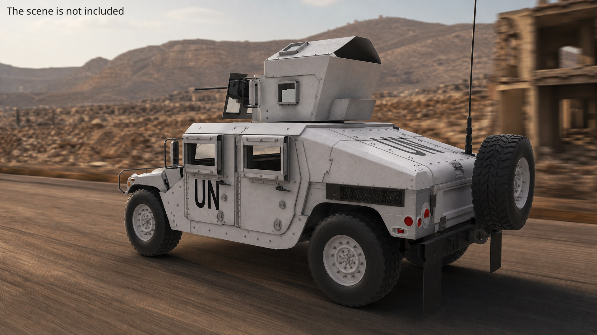 Hummer UN Gun Truck Rigged, view 3