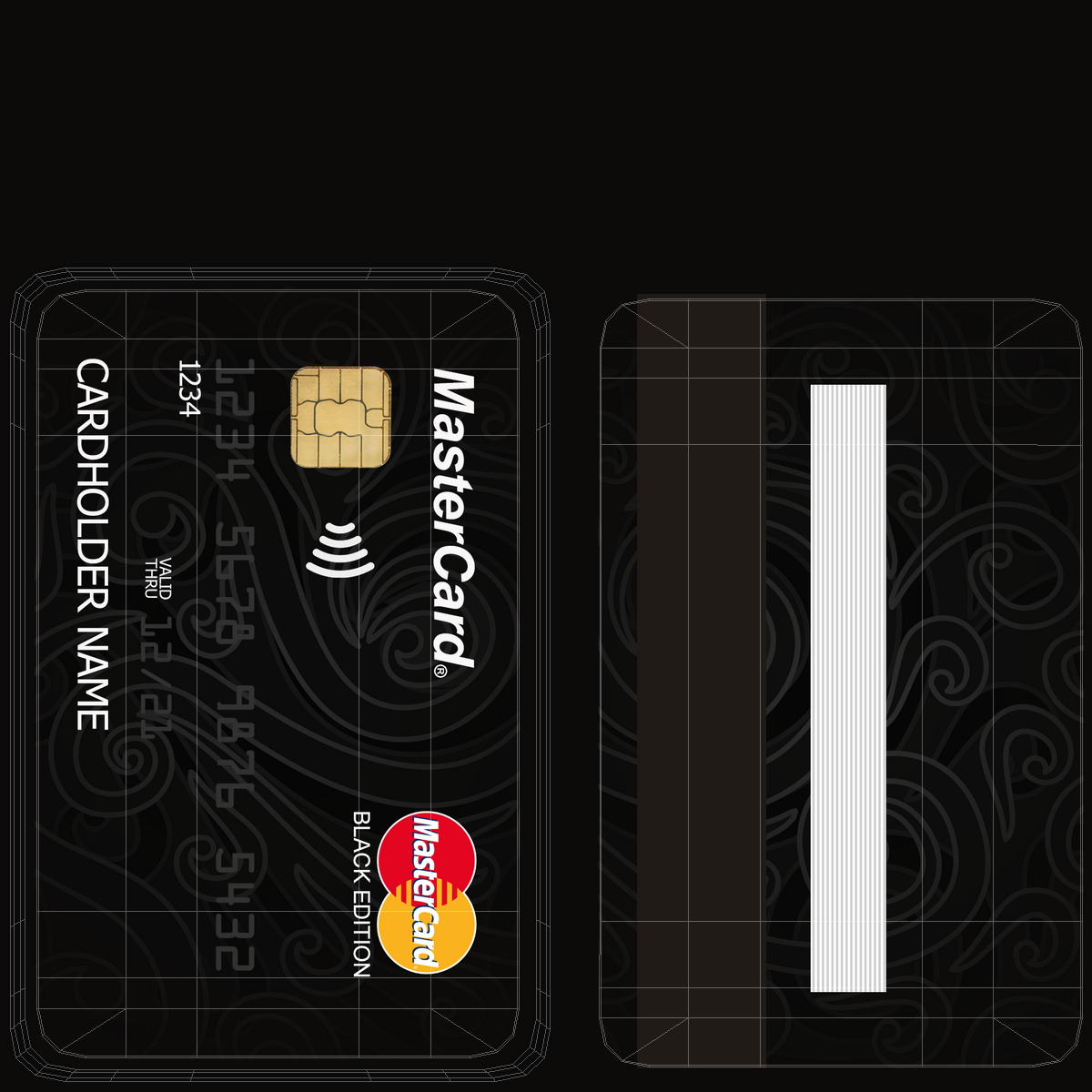 3D MasterCard Black Edition Credit Card