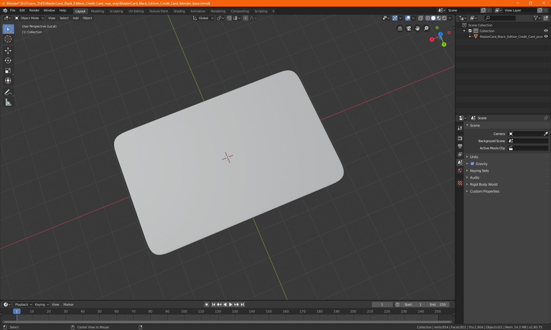 3D MasterCard Black Edition Credit Card