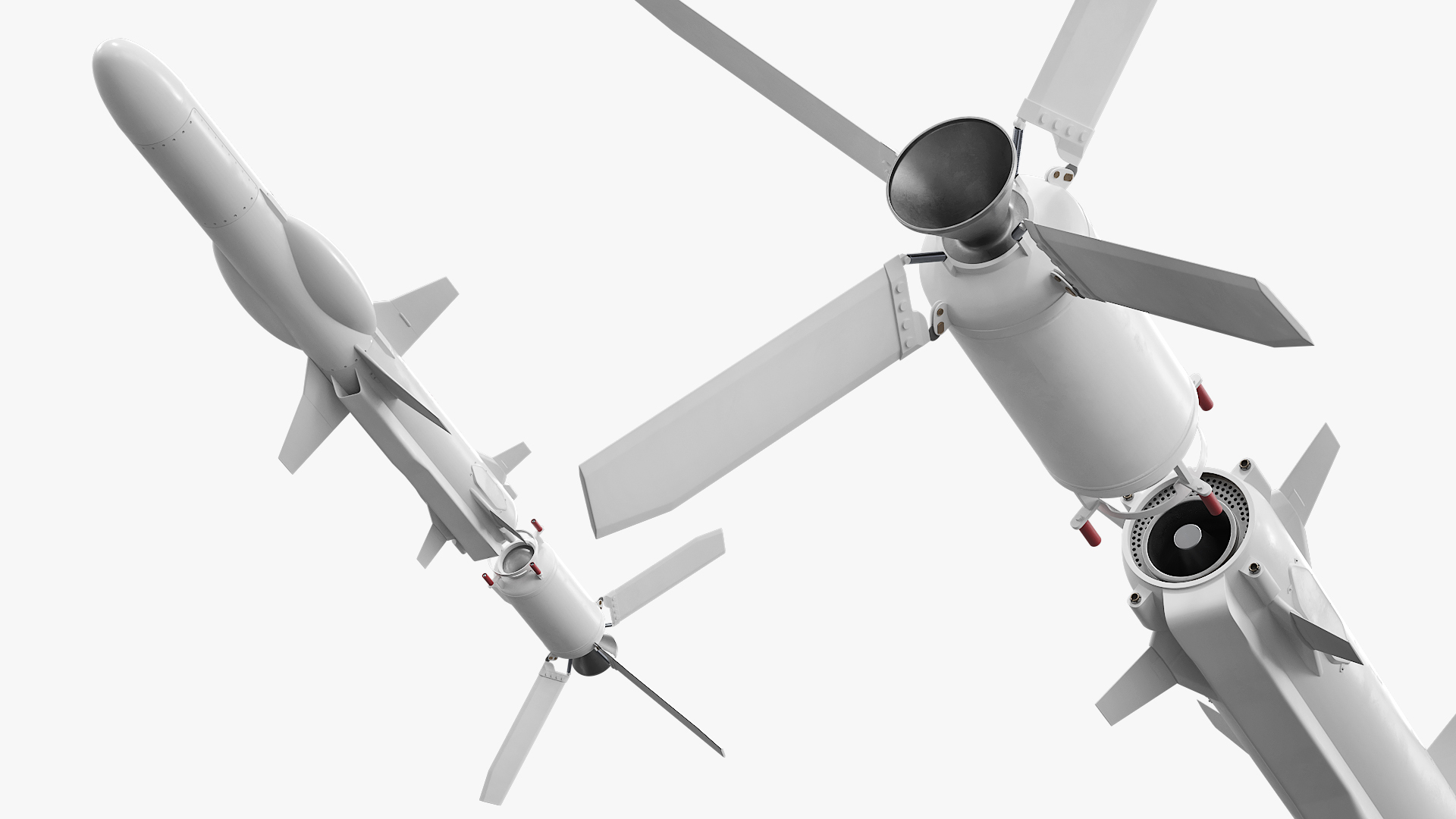 Guided Drone Missile with Foldable Fins - view 4