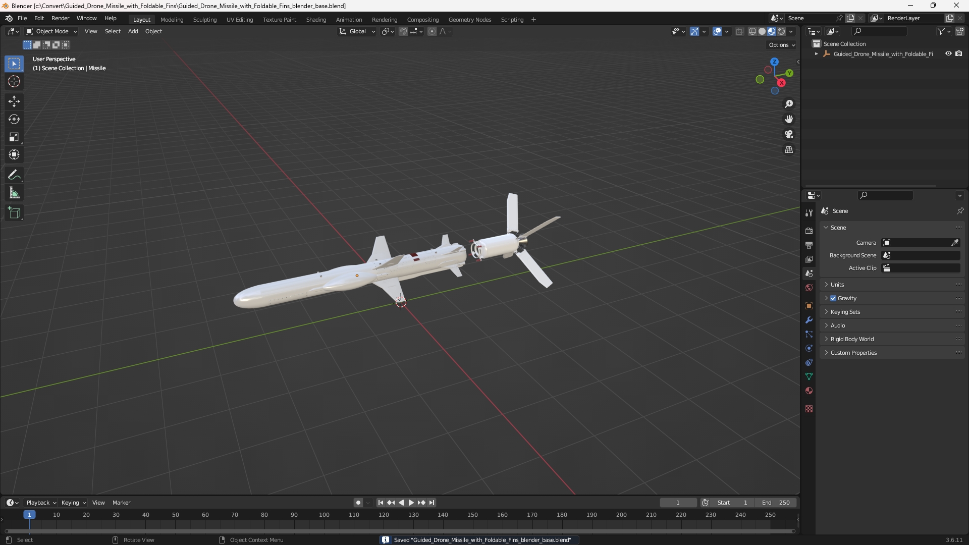 Guided Drone Missile with Foldable Fins - view 10
